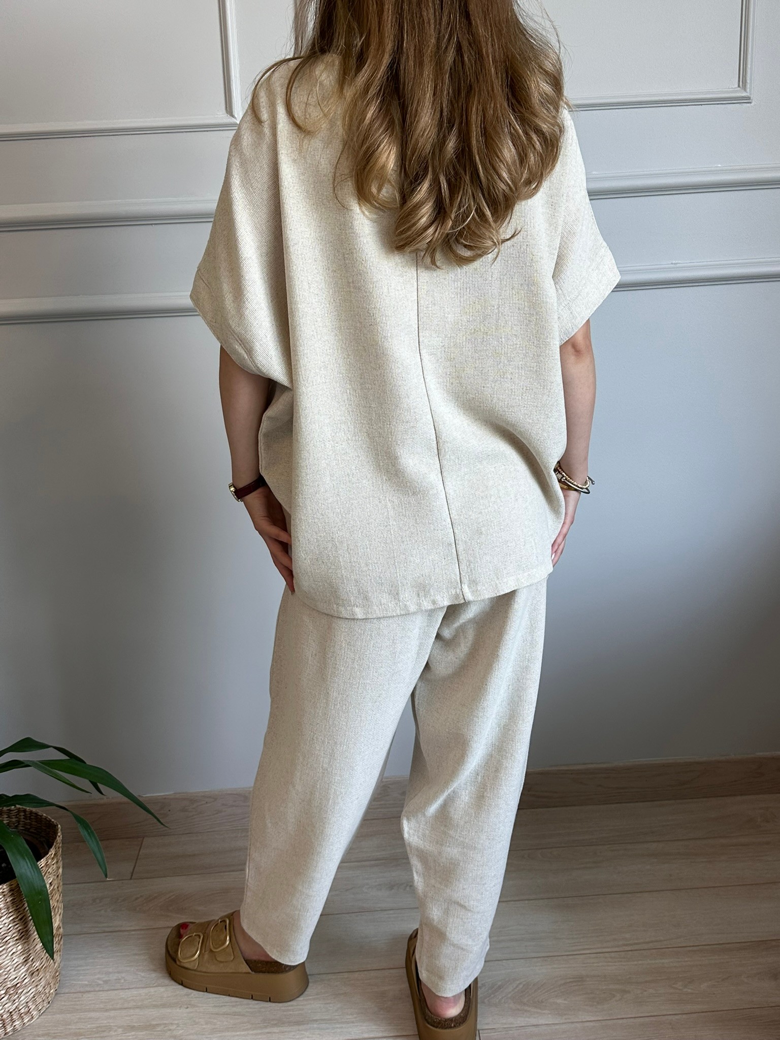 hava alabilen kumaş oversize havuç pantolon salaş takım