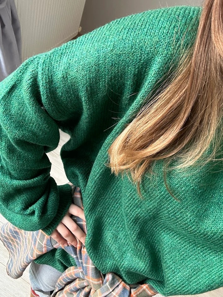 Zümrüt Yeşili Oversize Kazak