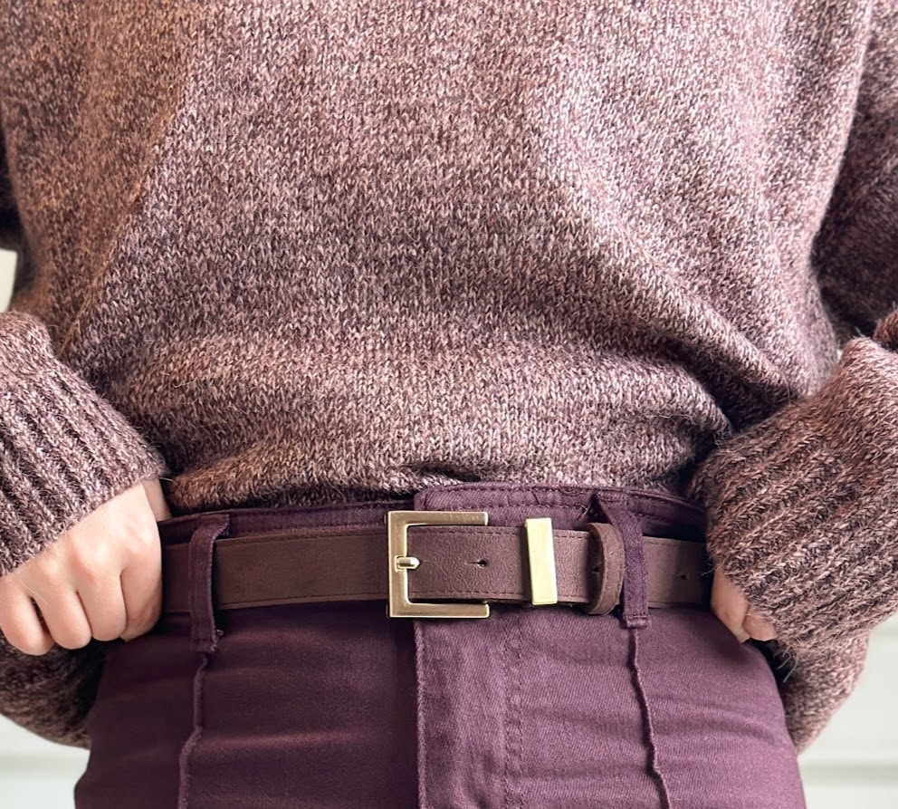 Acı Kahve-Mürdüm Arası Süet Kemer