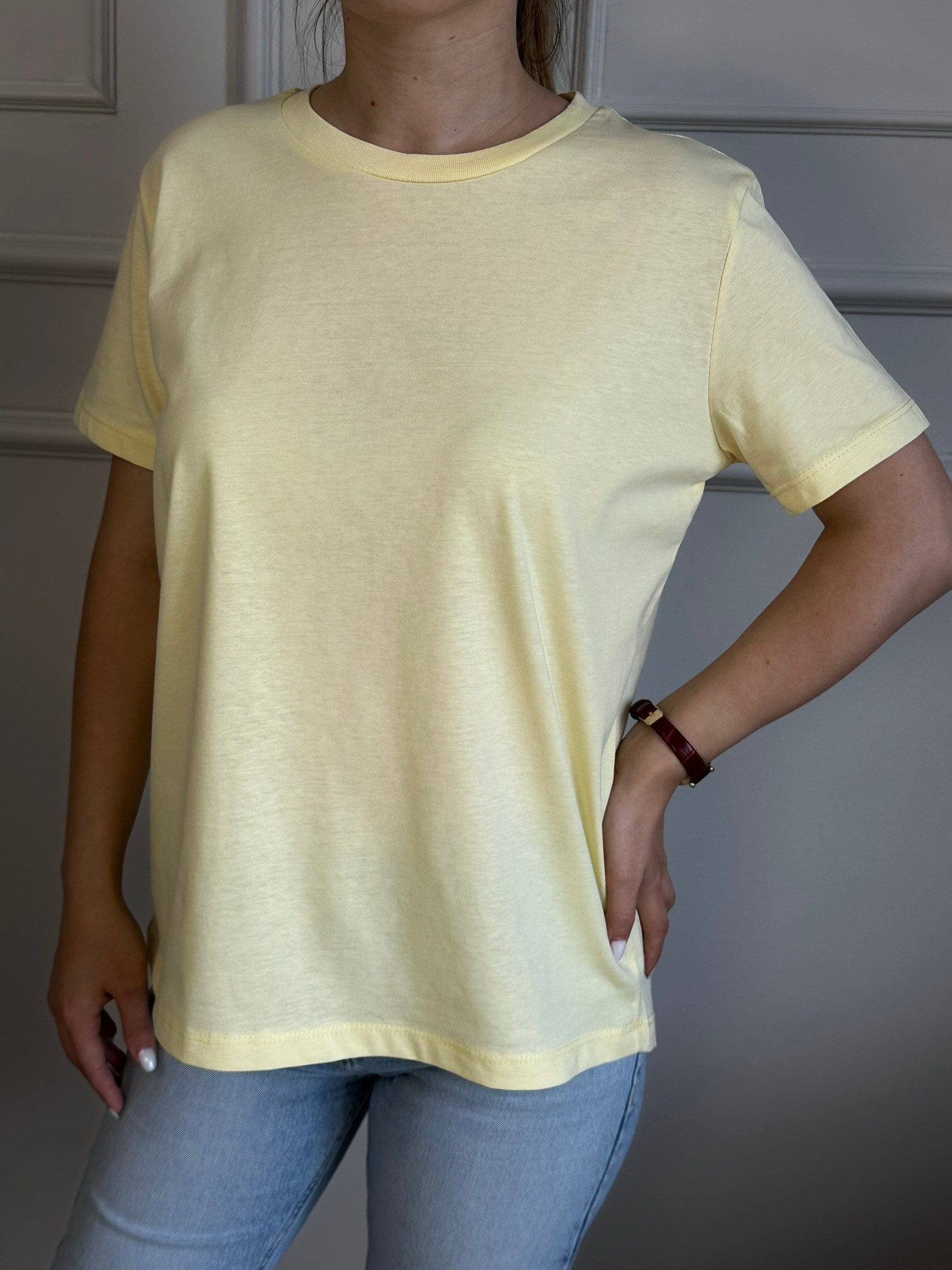 sarı basic tshirt