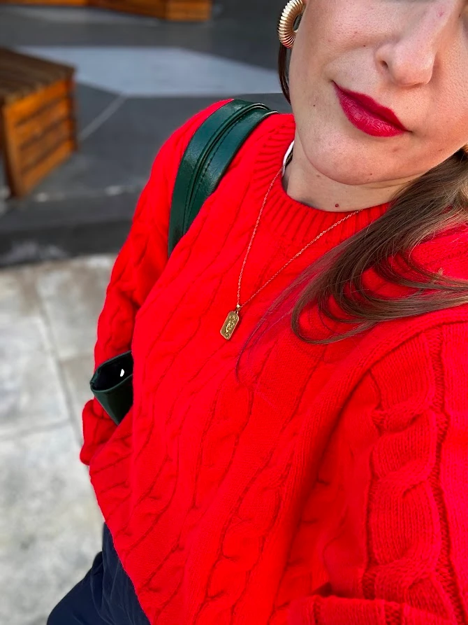 Nar Çiçeği Saç Örgüsü Model Kazak