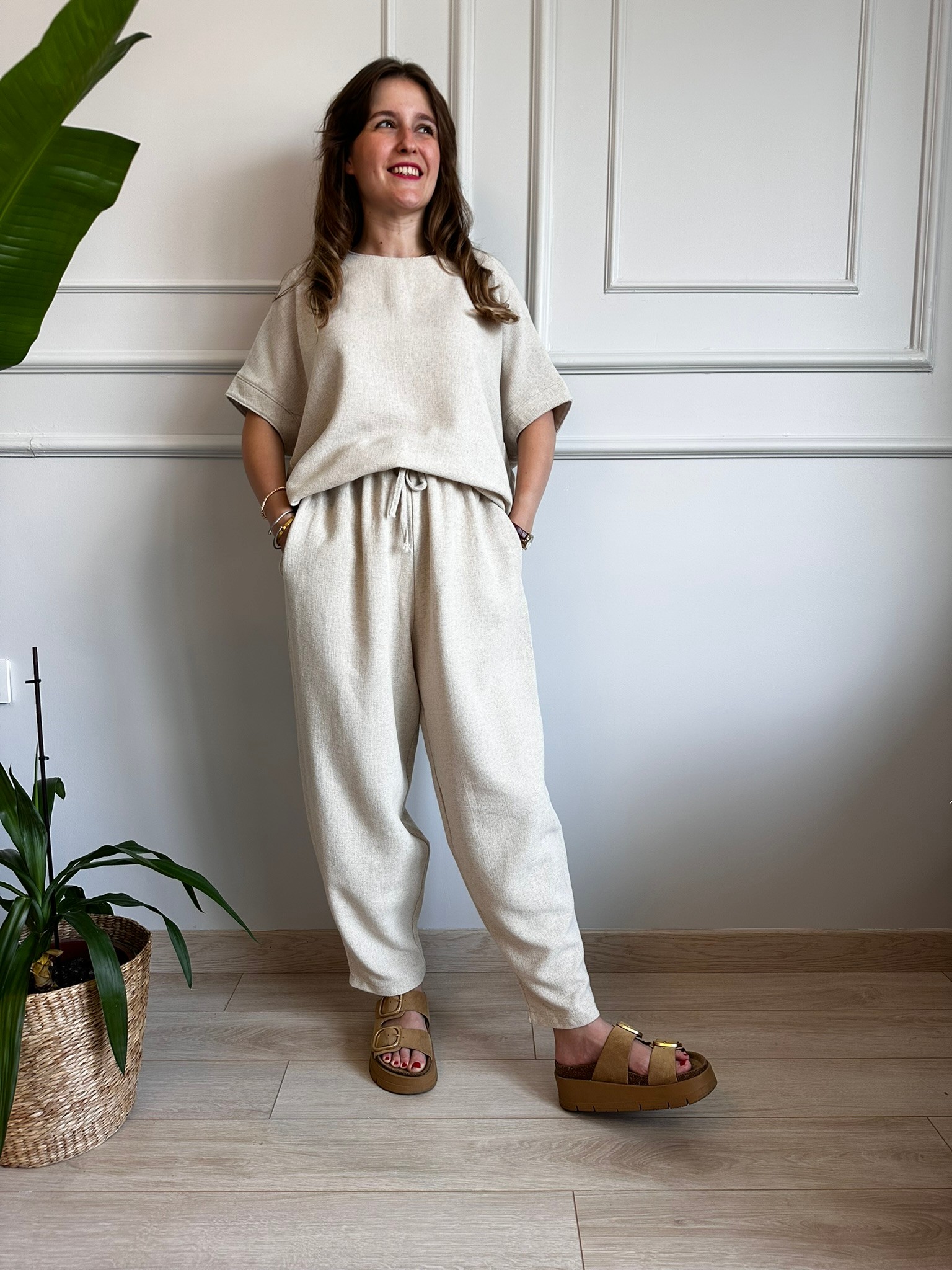 hava alabilen kumaş oversize havuç pantolon salaş takım