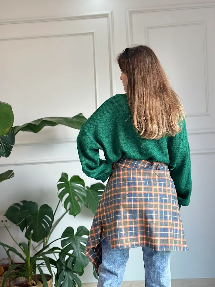 Zümrüt Yeşili Oversize Kazak