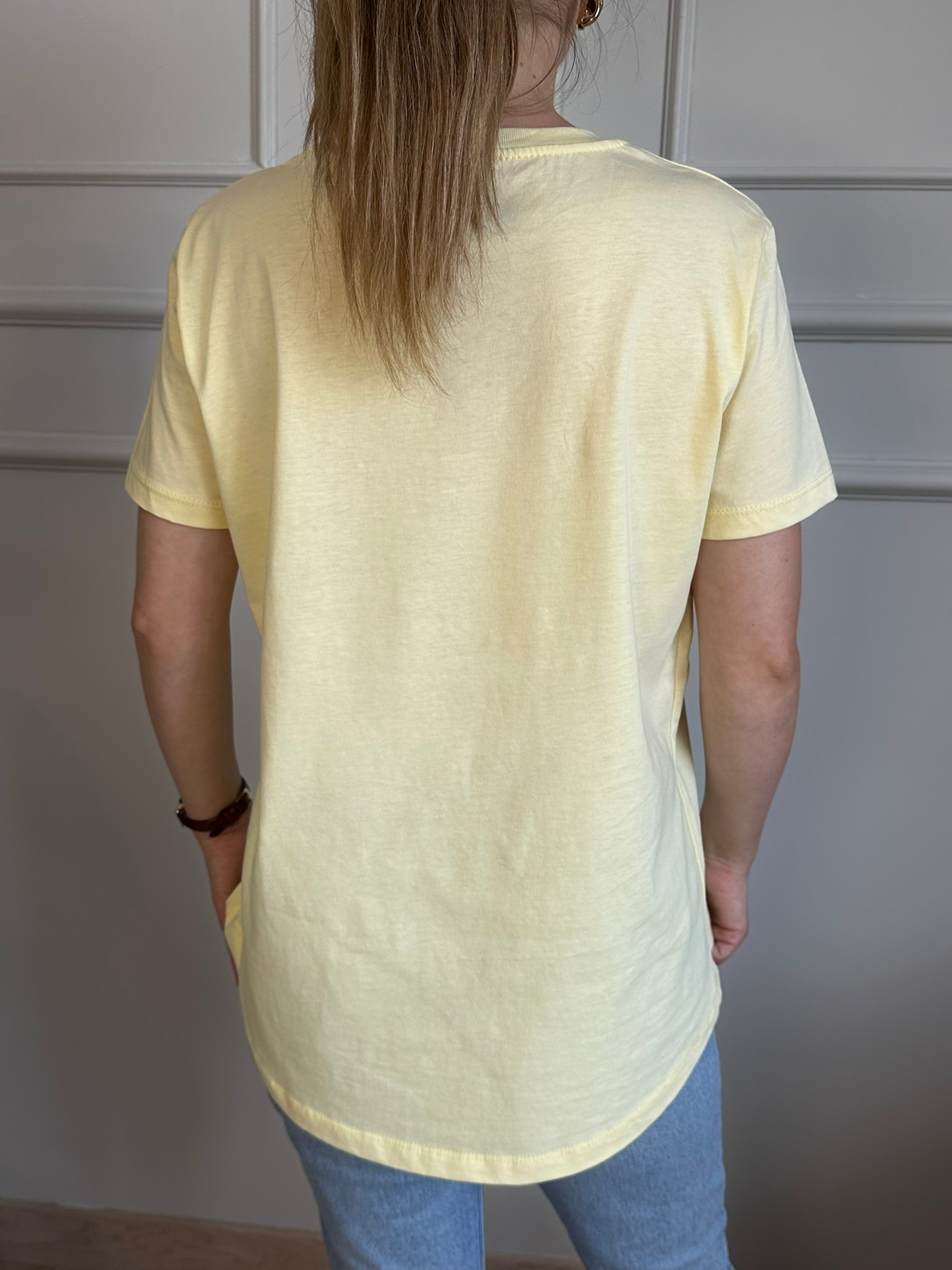 sarı basic tshirt