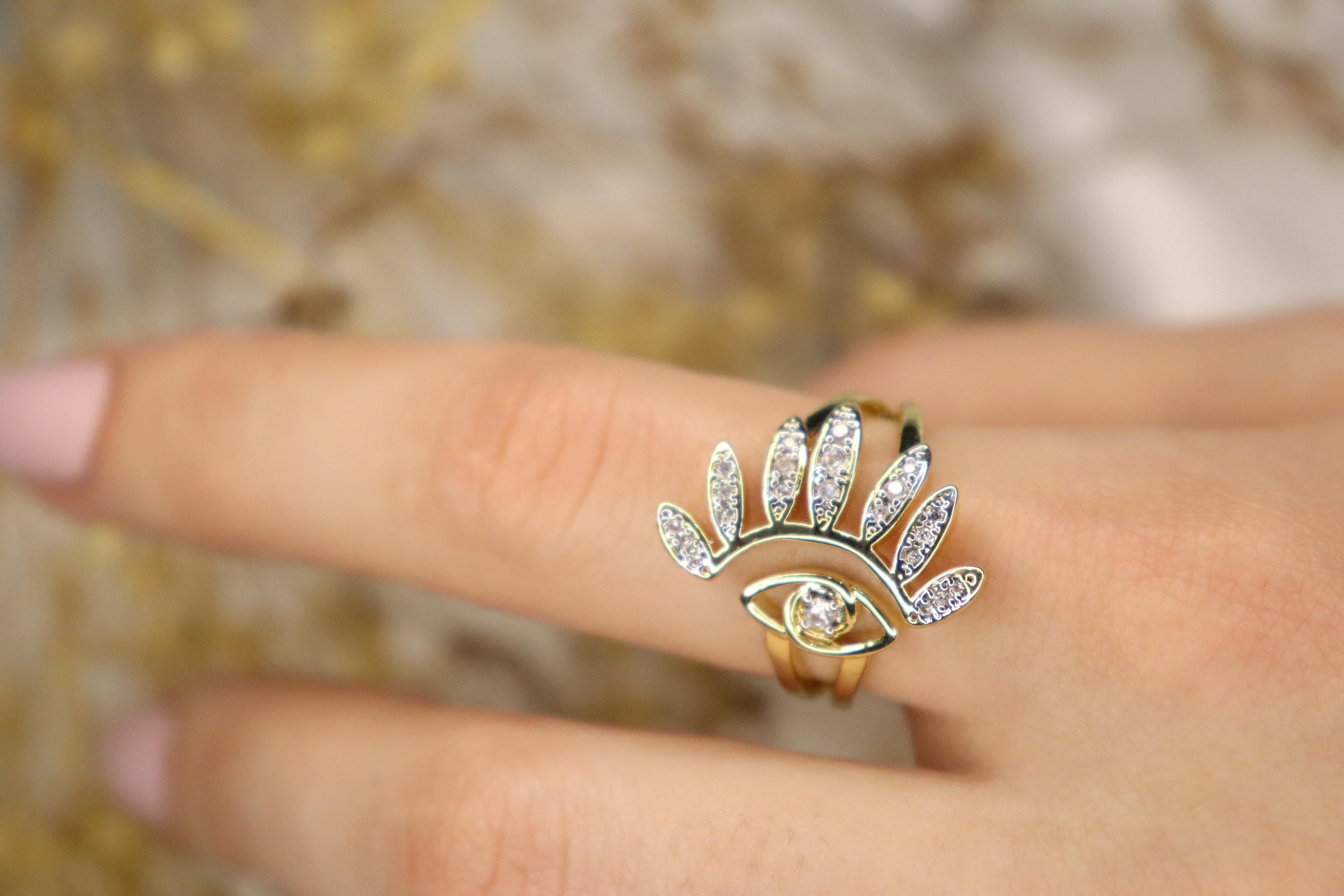 14k Ayarlanabilir Zirkon Taşlı Yüzük