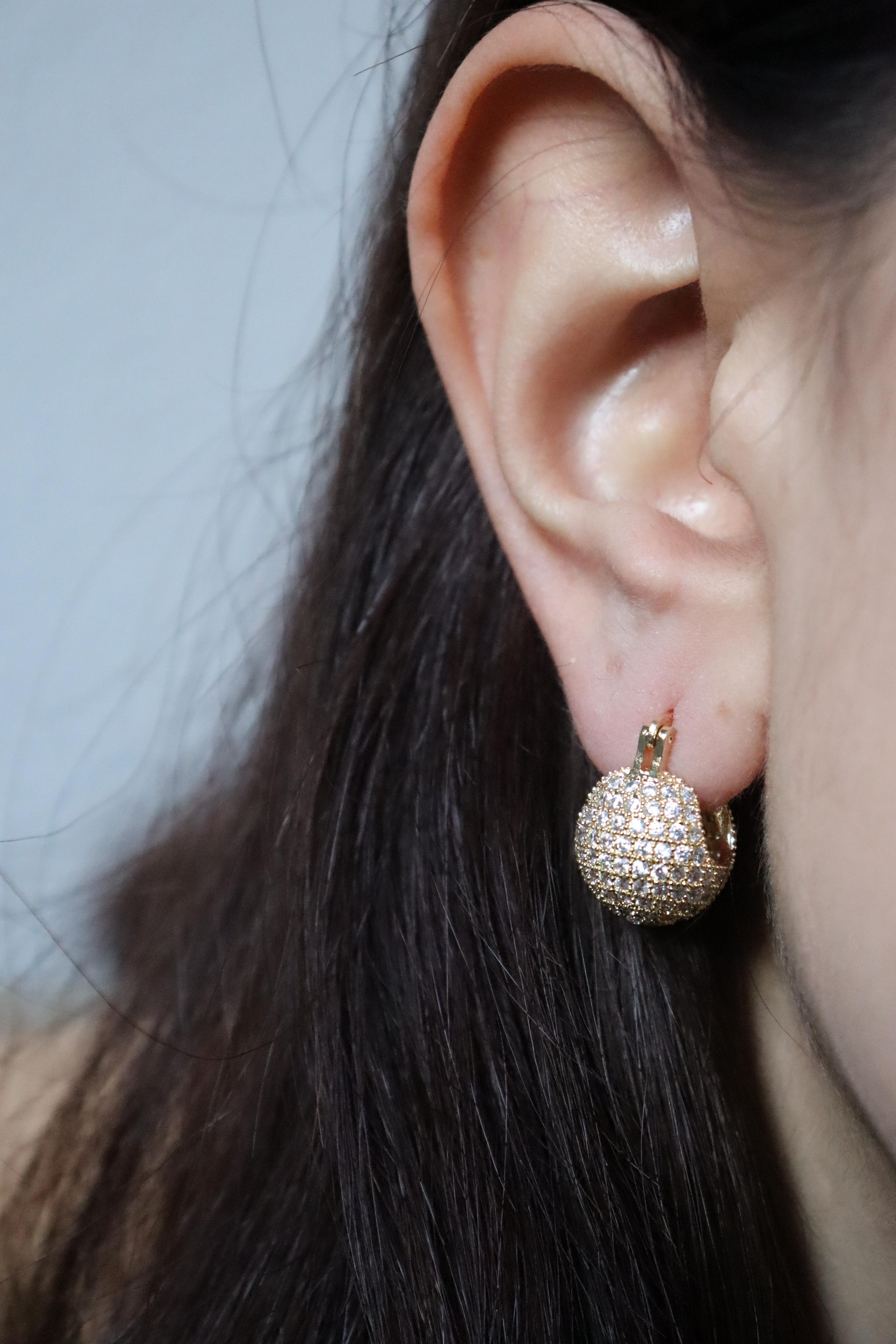 Pirinç 14k Kaplama Zirkon Taşlı Fashion Küpe