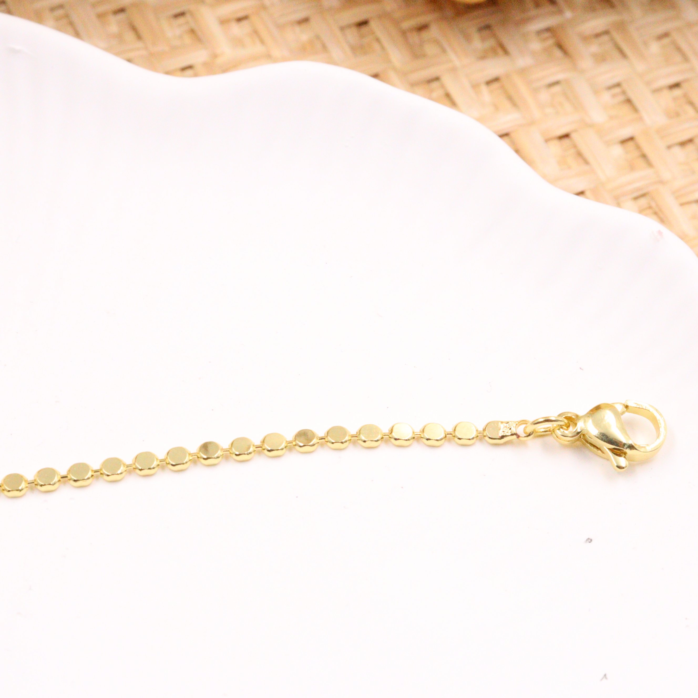 Çelik Ezme Pul Zincir Gold Bileklik