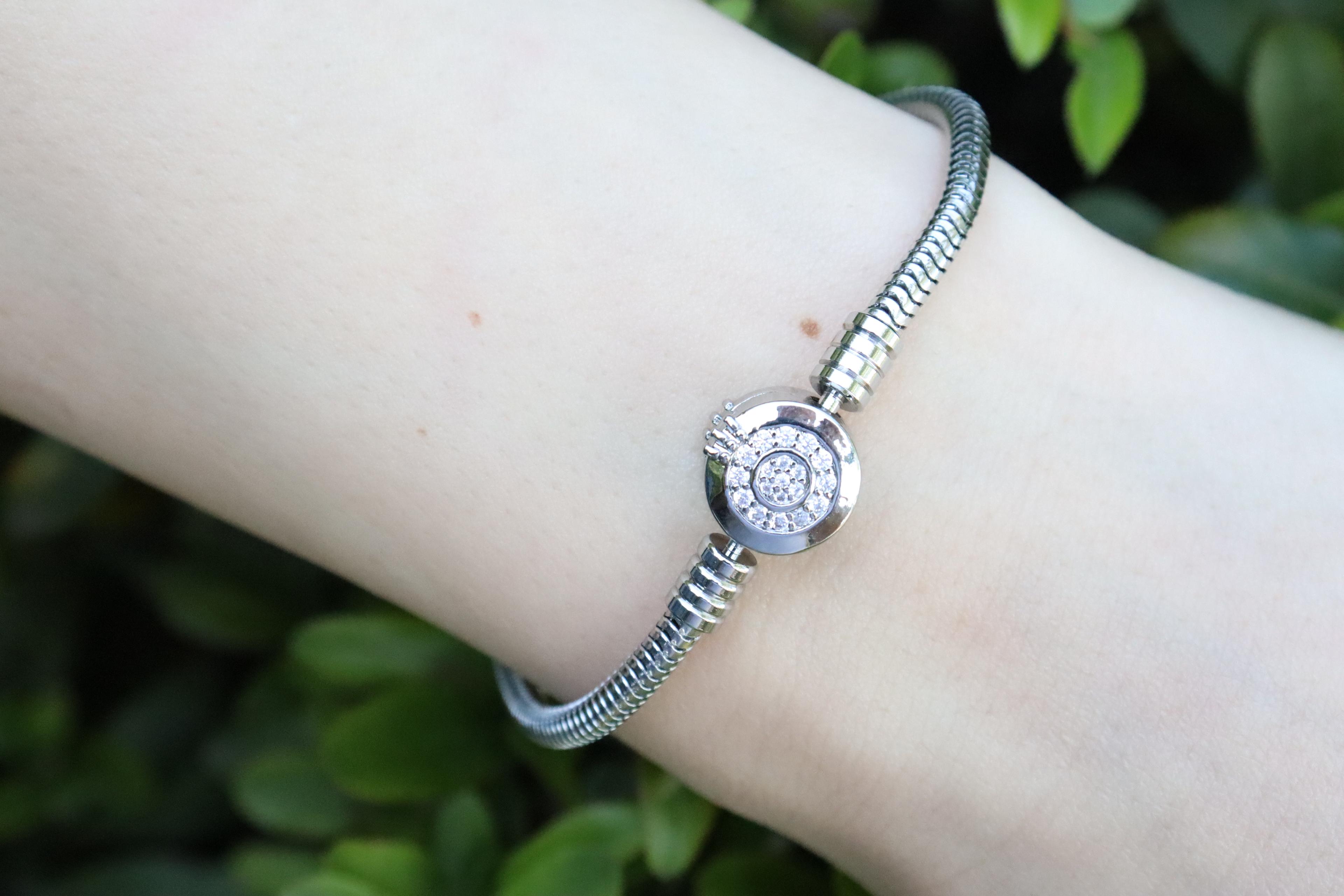 Silver Zirkon Taşlı Charm Bileklik