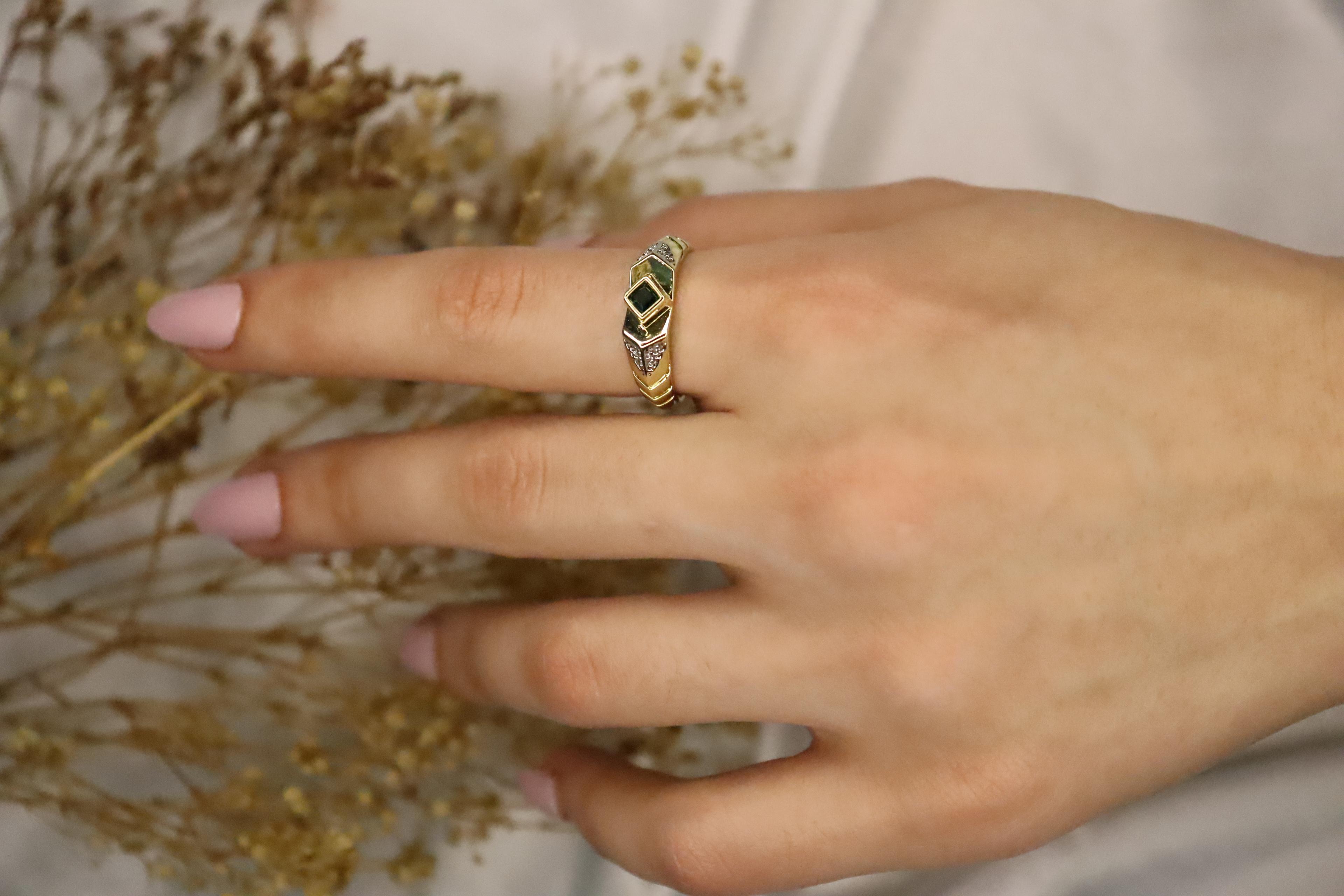 14k Ayarlanabilir Zirkon Taşlı Yüzük
