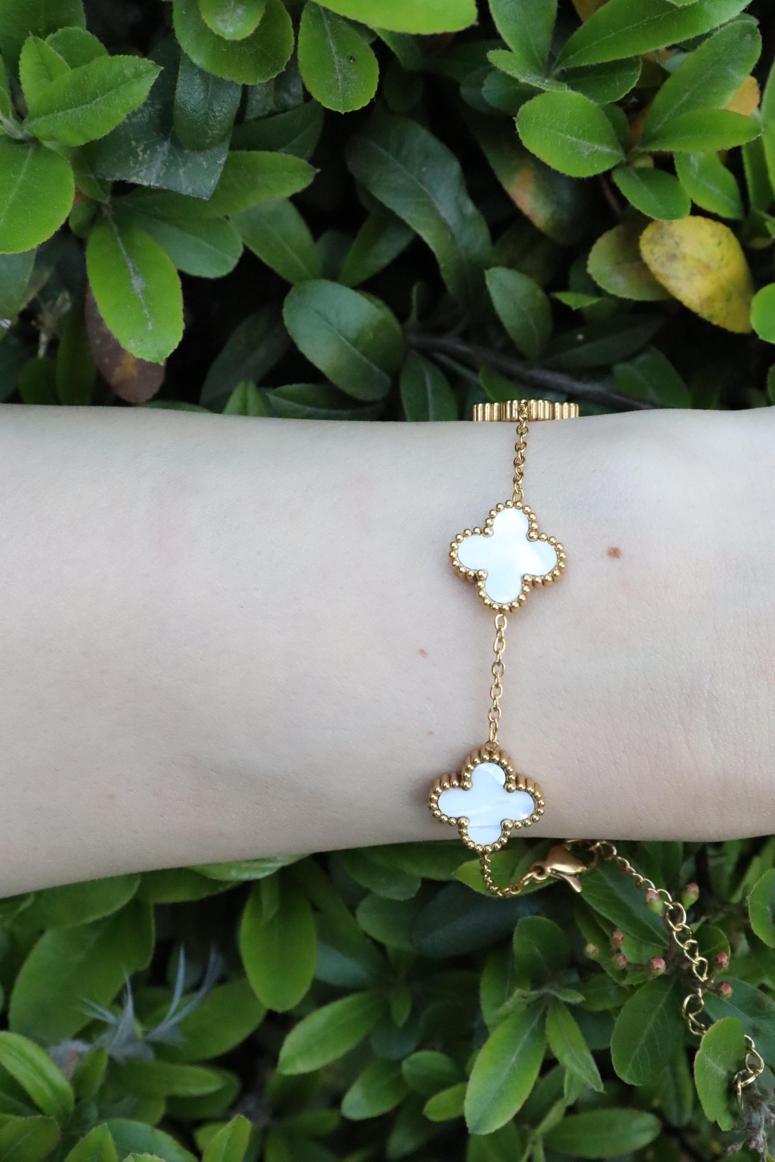 Van Cleef Gold Çelik Yonca Bileklik