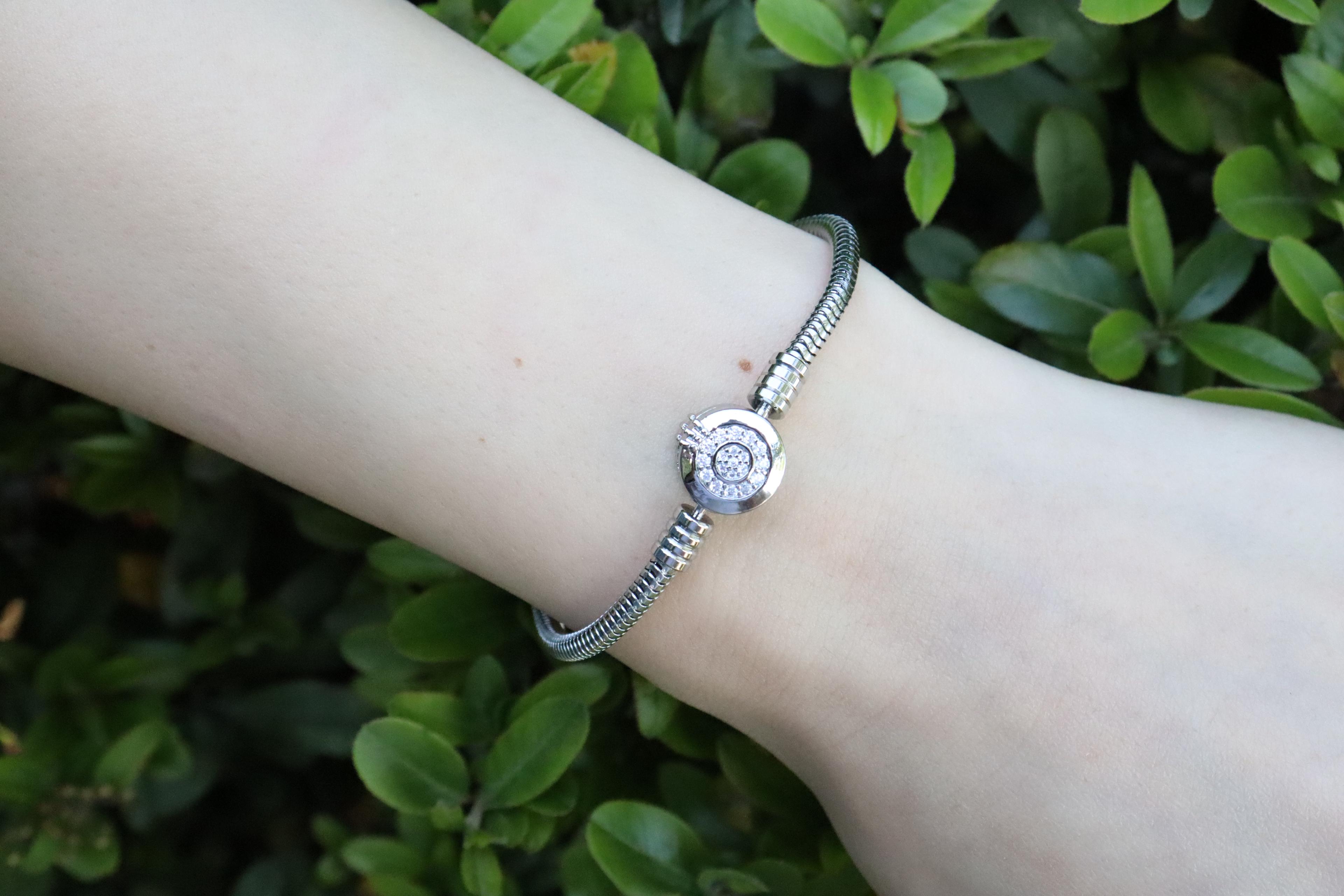 Silver Zirkon Taşlı Charm Bileklik