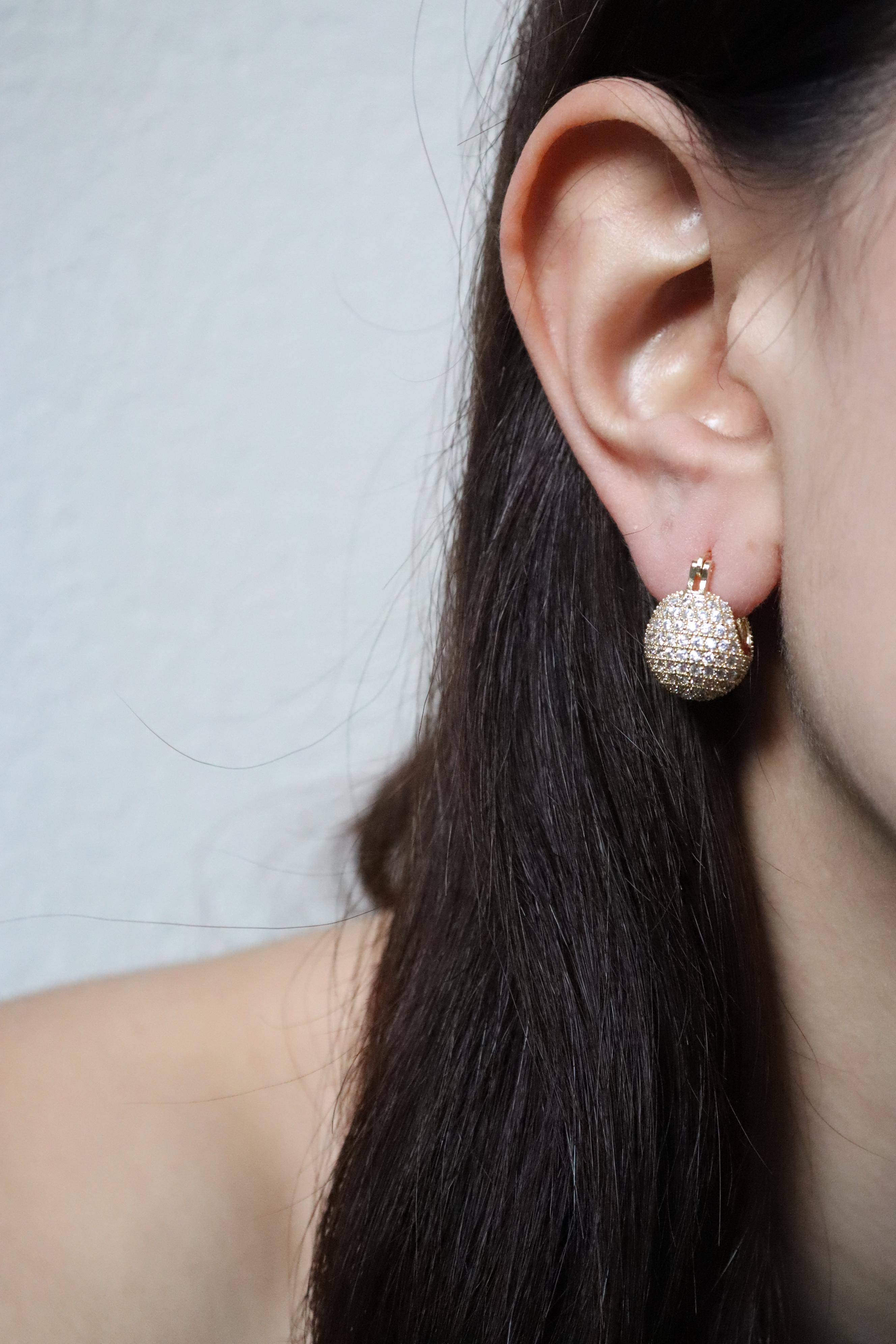 Pirinç 14k Kaplama Zirkon Taşlı Fashion Küpe