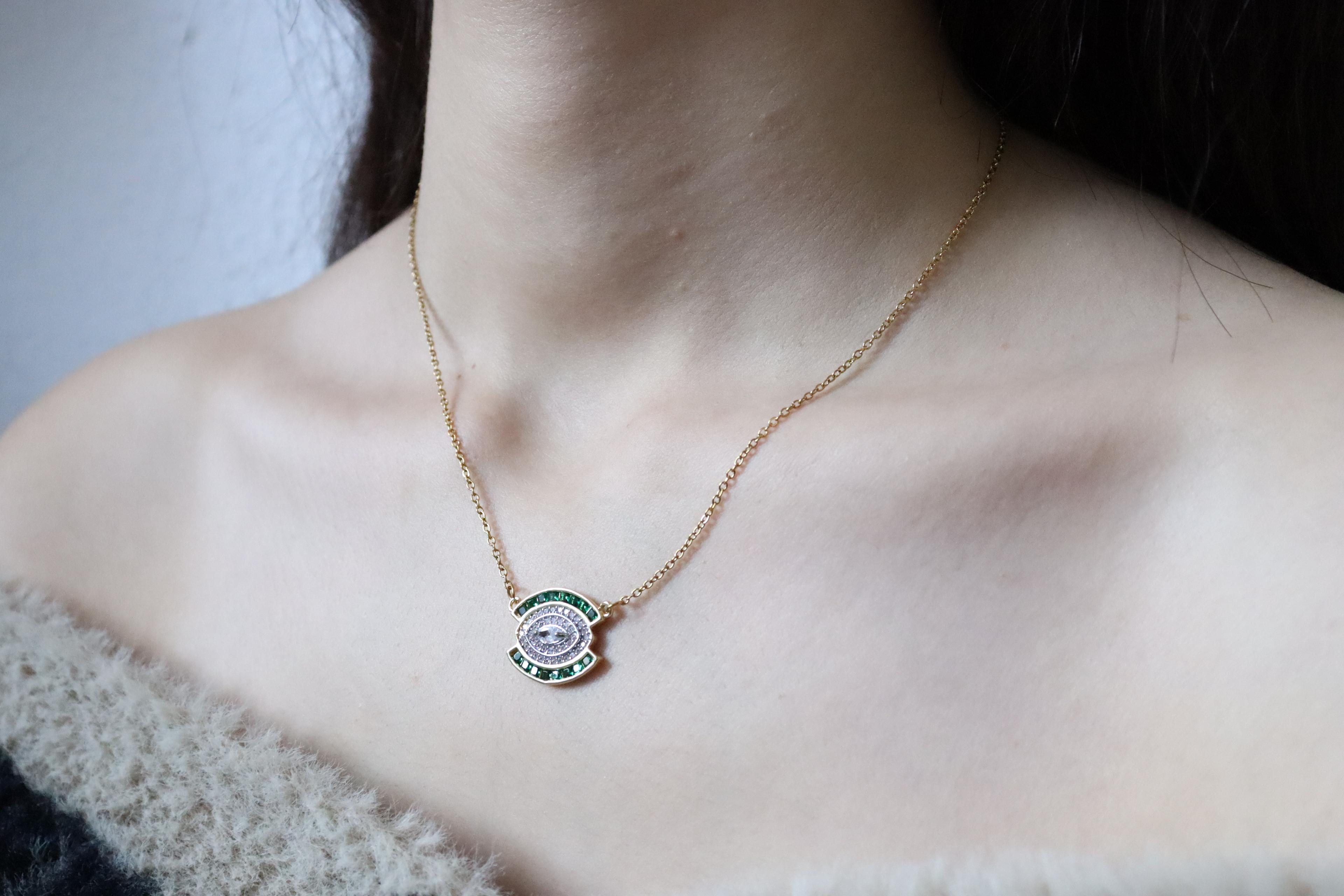 M*lis Goral Model Yeşil Zincir Kolye