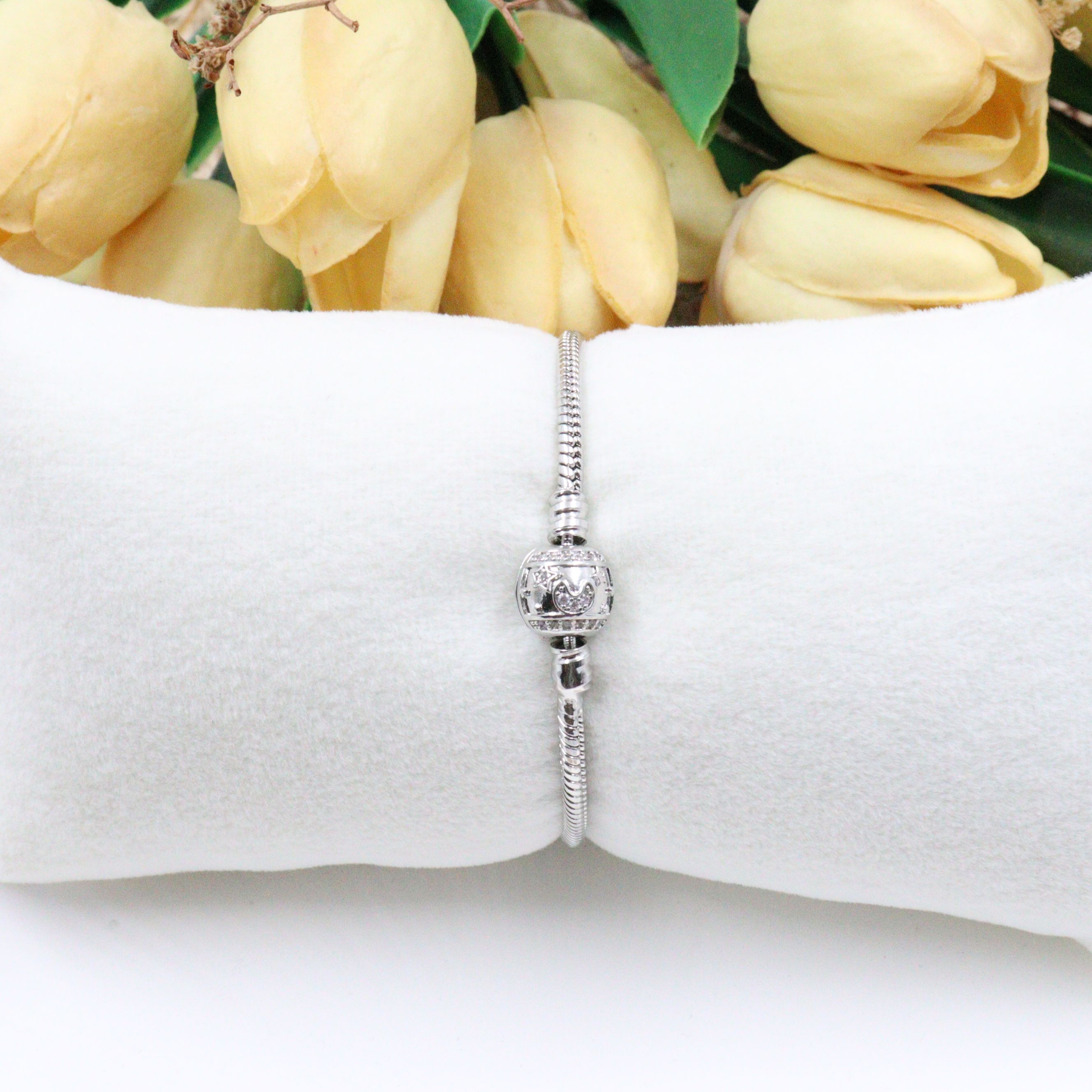 Silver Zirkon Taşlı Charm Bileklikler
