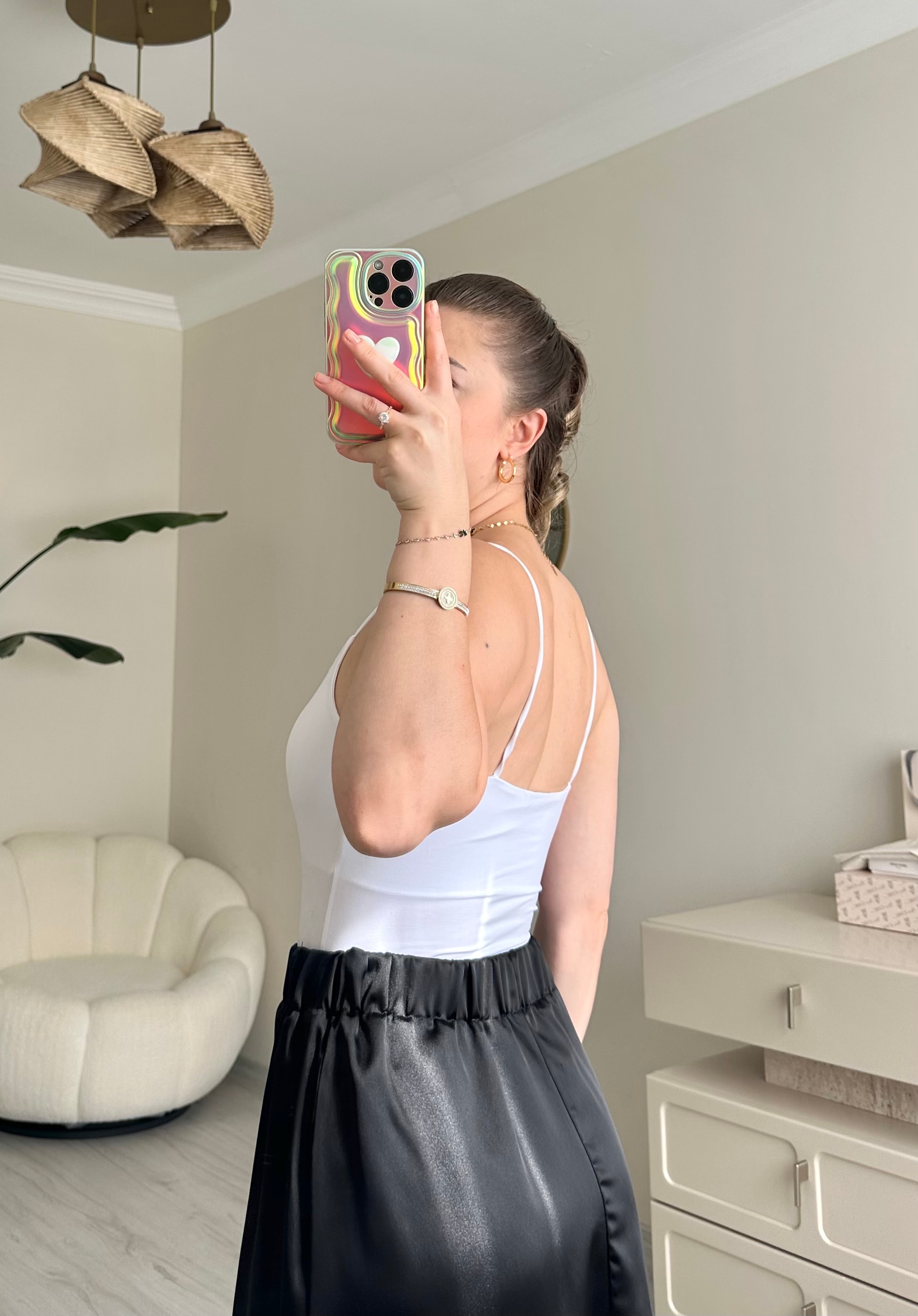 Çıtçıtlı İp Askılı Likralı Atlet
