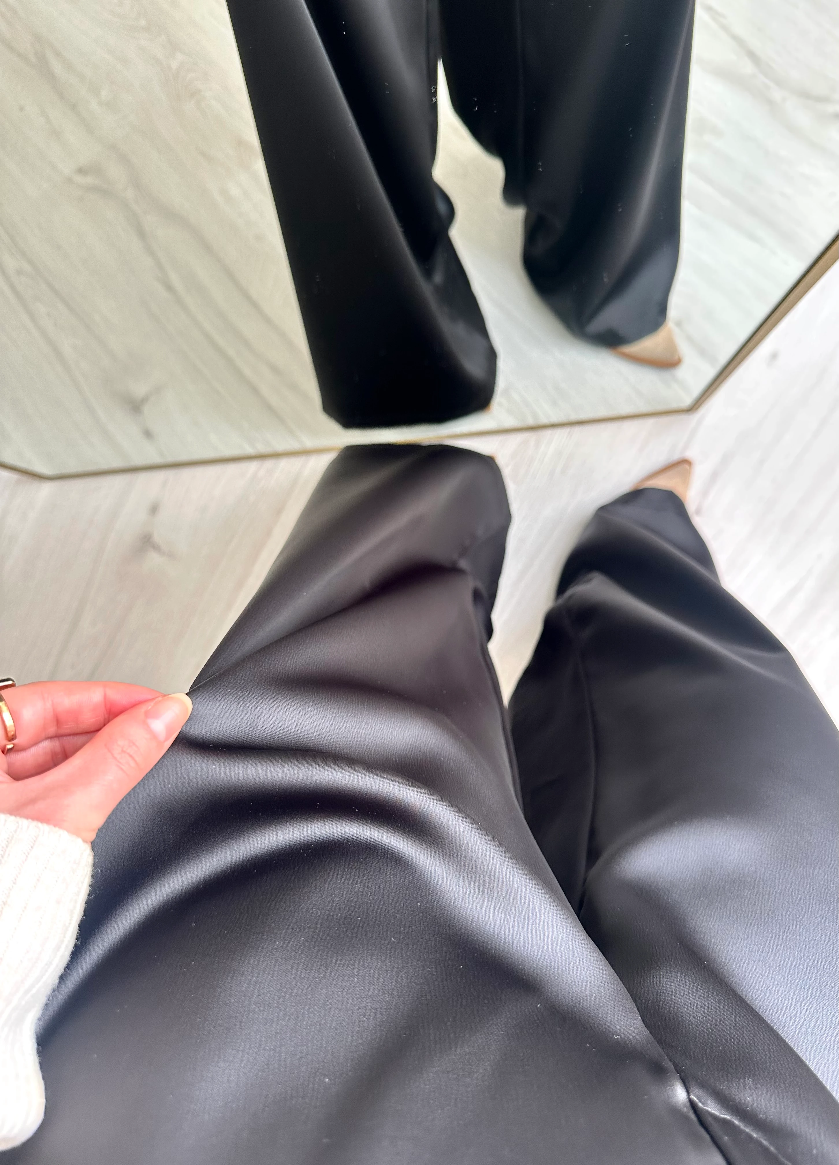 Premium Saten Maxi Paça Etekli Pantolon