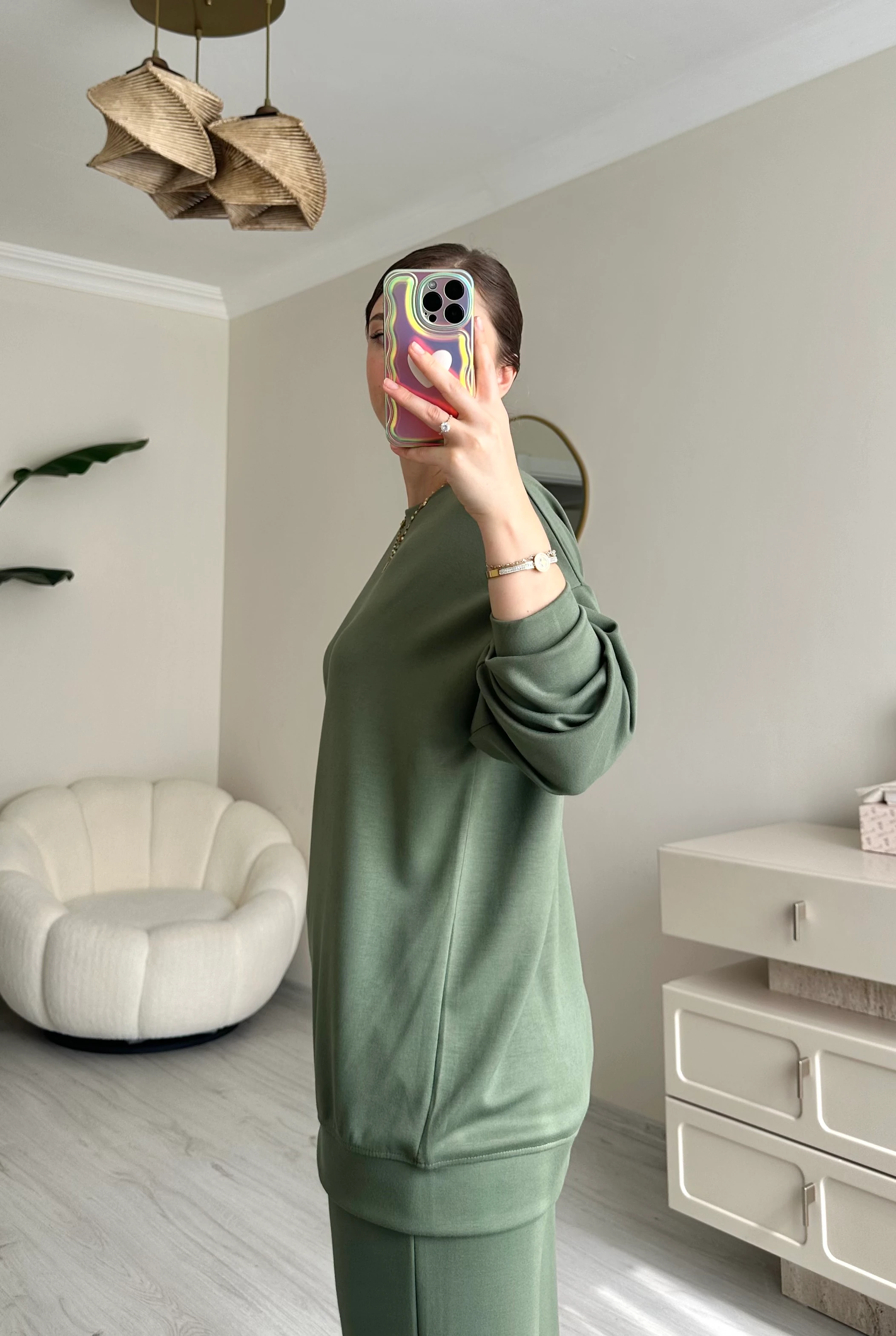 Premium Oversize Beli Lastikli Modal Takım