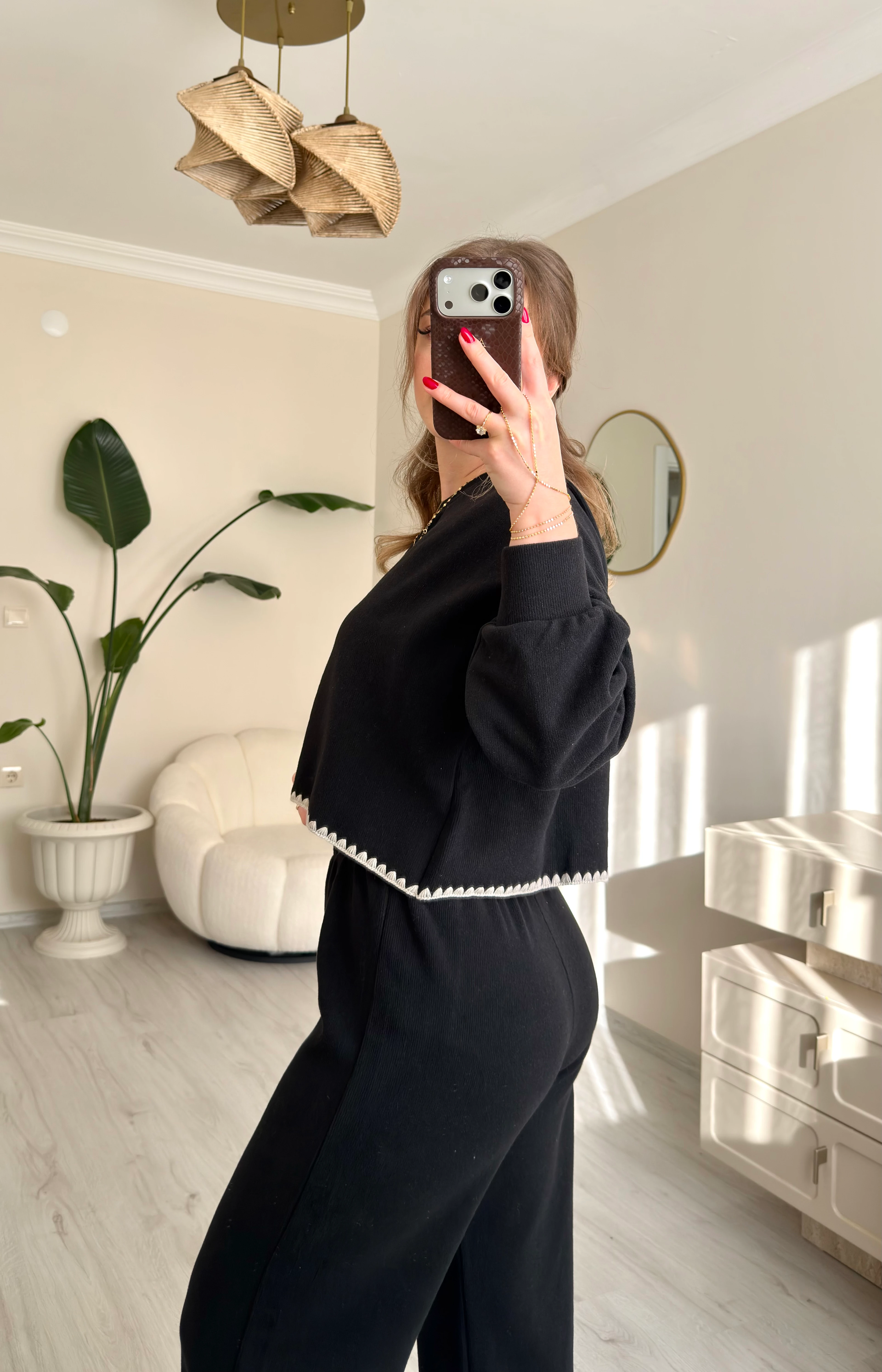 Balon Kol Kroşetalı Selanik Kumaş Takım