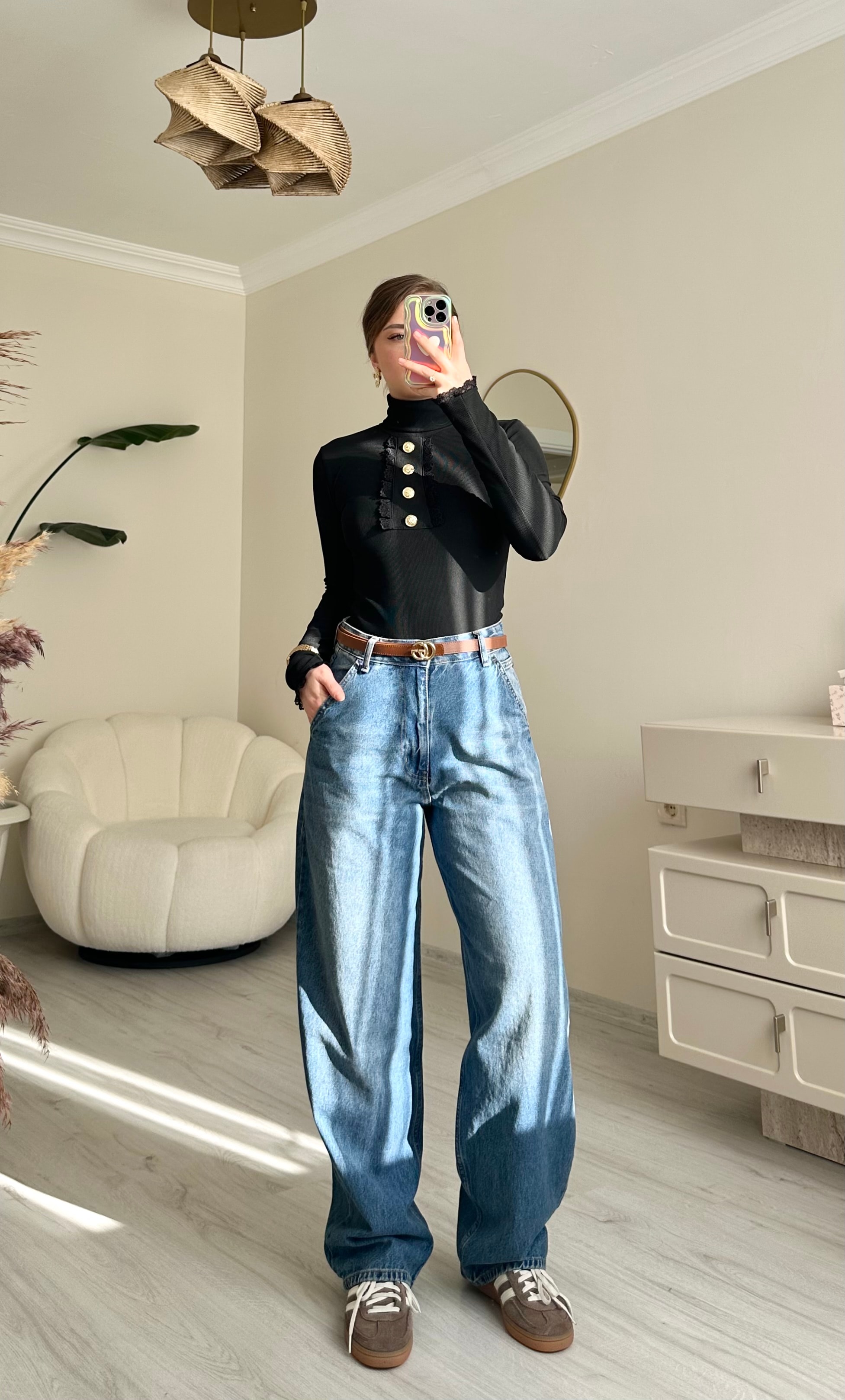 Boyfriend Tint Yıkamalı Jean - Mavi