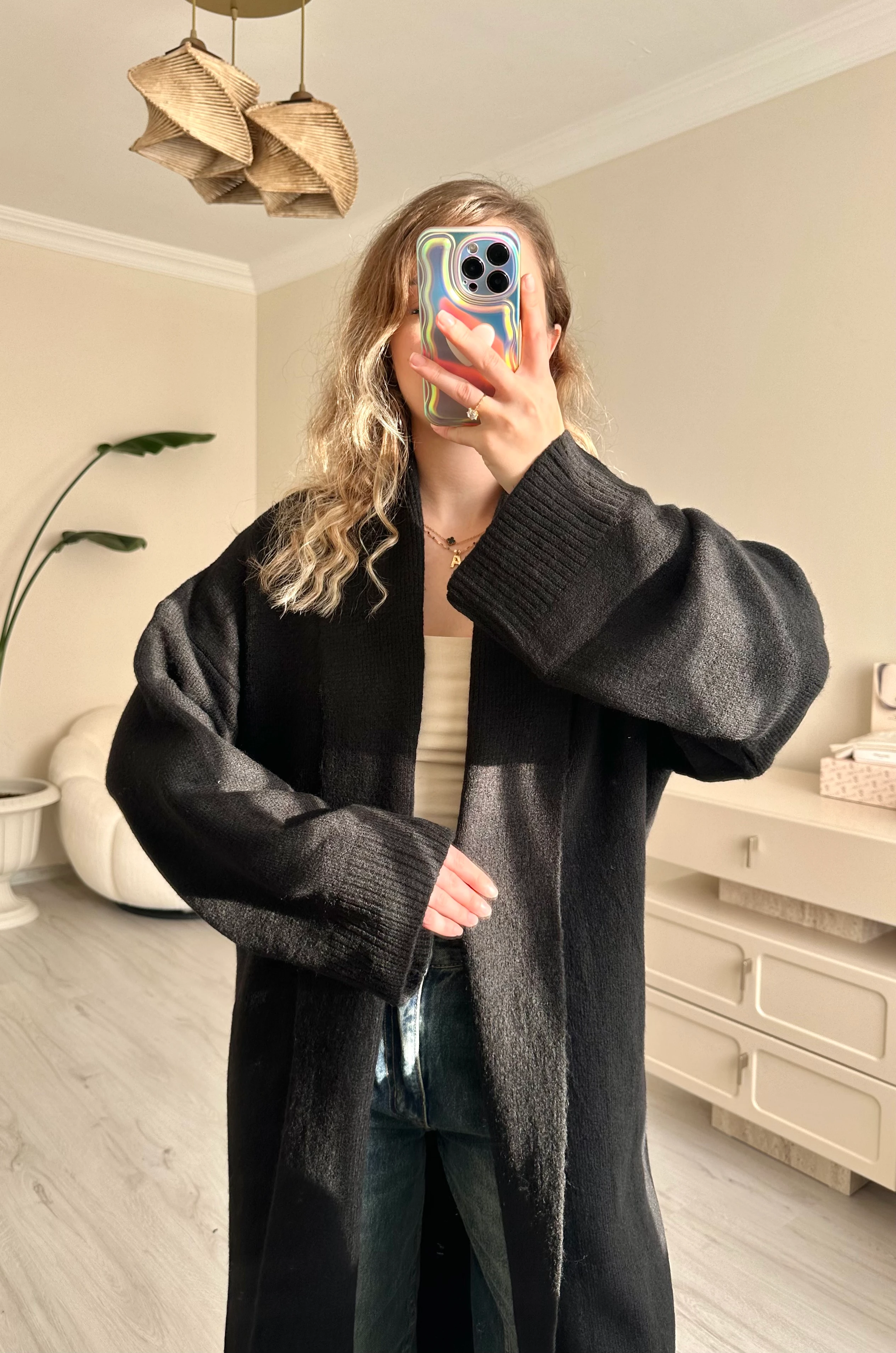 Premium Şal Yaka Oversize Maxi Boy Hırka