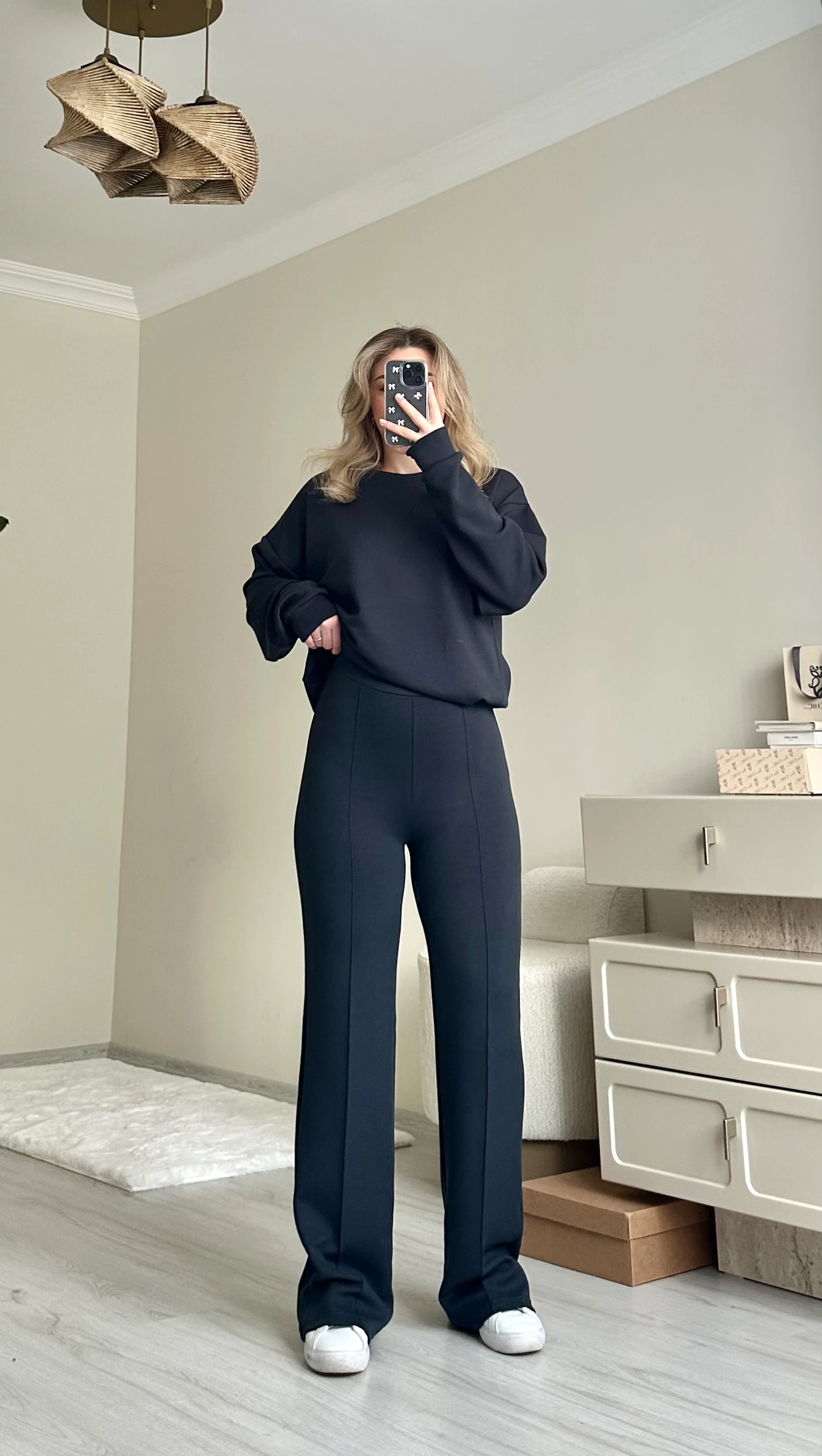 Oys Modal Kumaş Oversize Takım - Koyu Antrasit