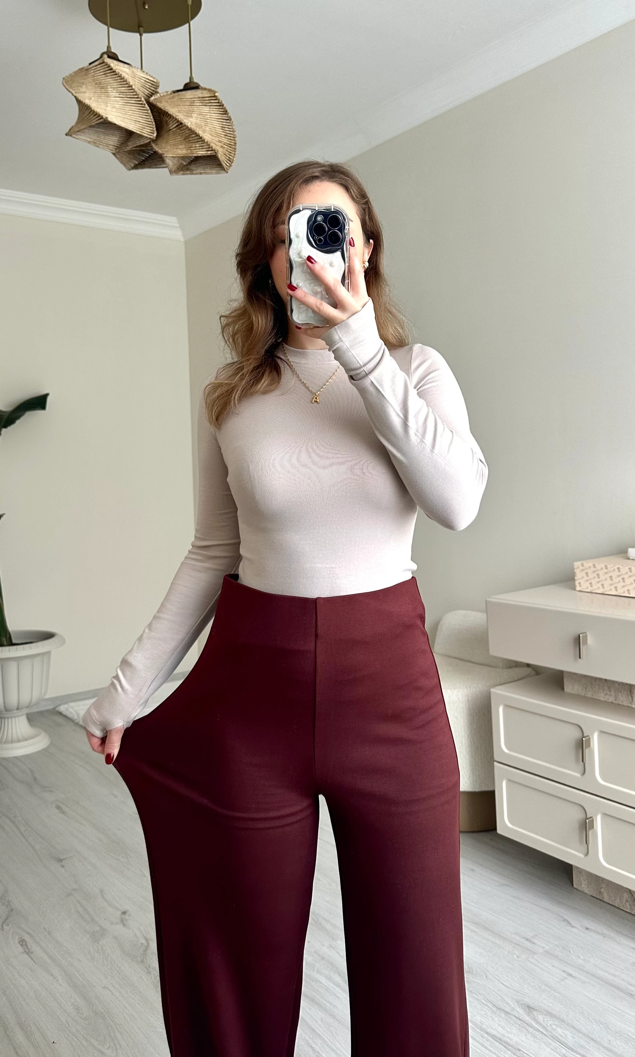 Modal Kumaş Likralı Palazzo Pantolon