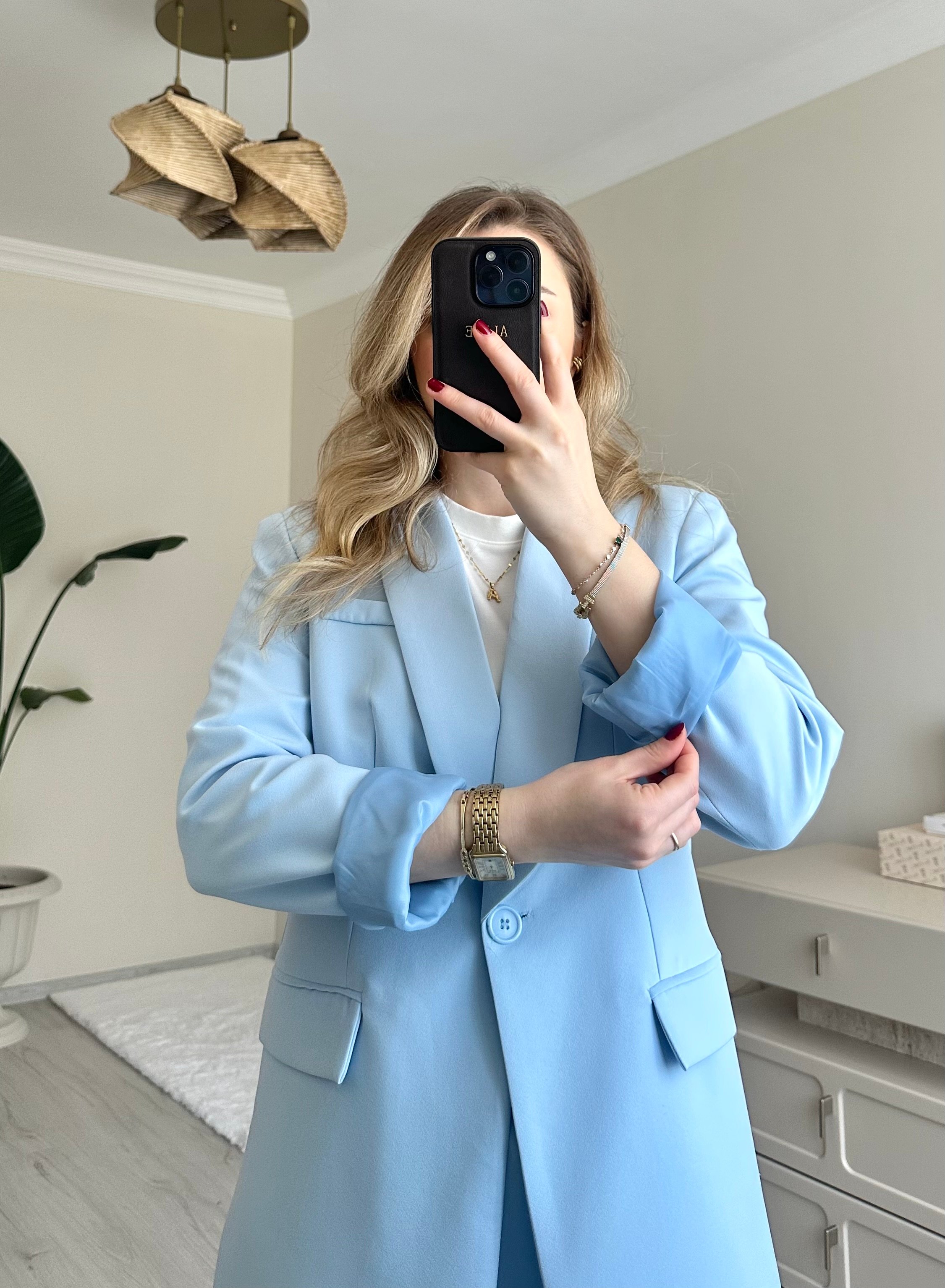 Premium Blazer Ceket Palazzo Pantolon Takım