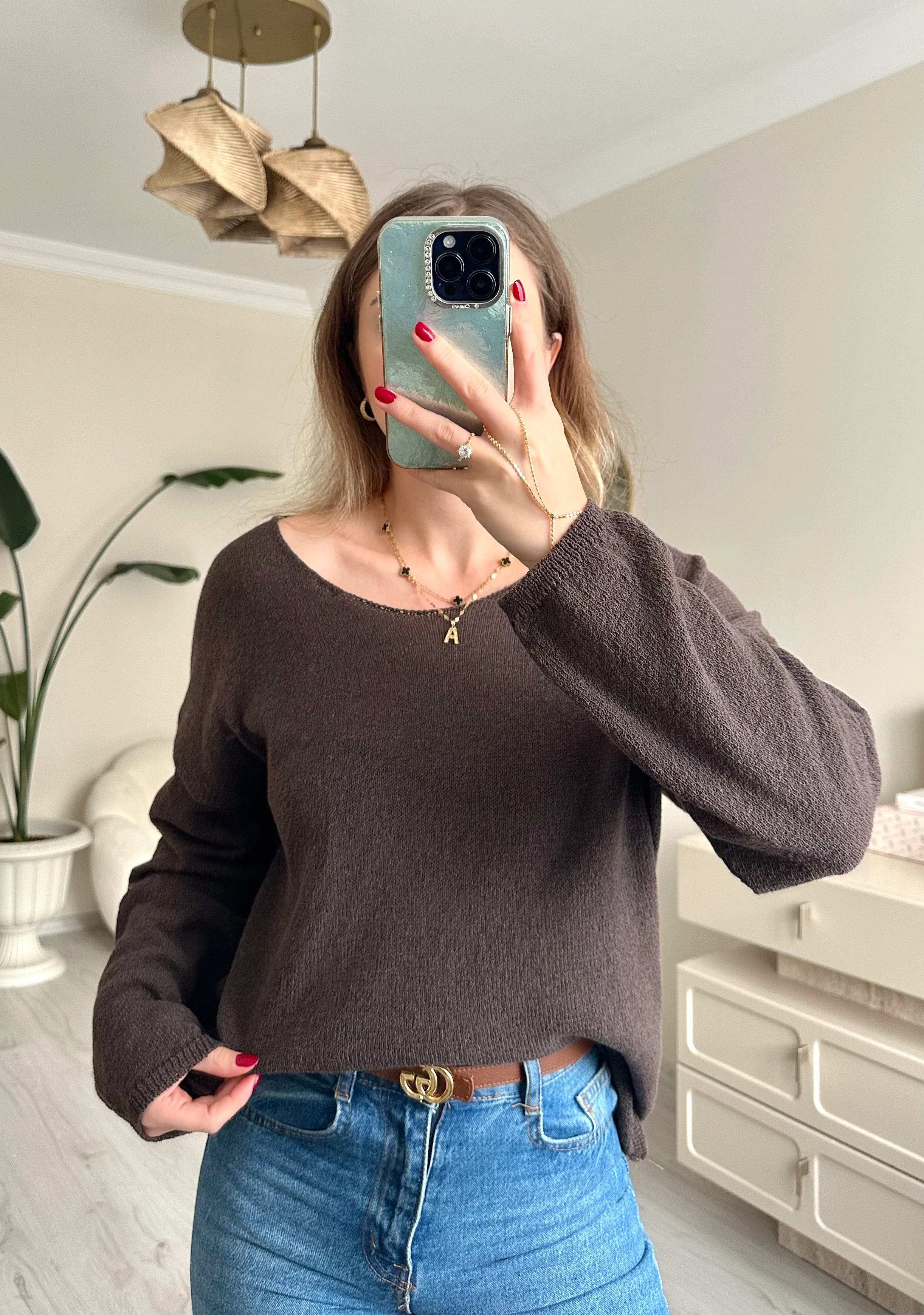 Kayık Yaka Basic Oversize Kazak