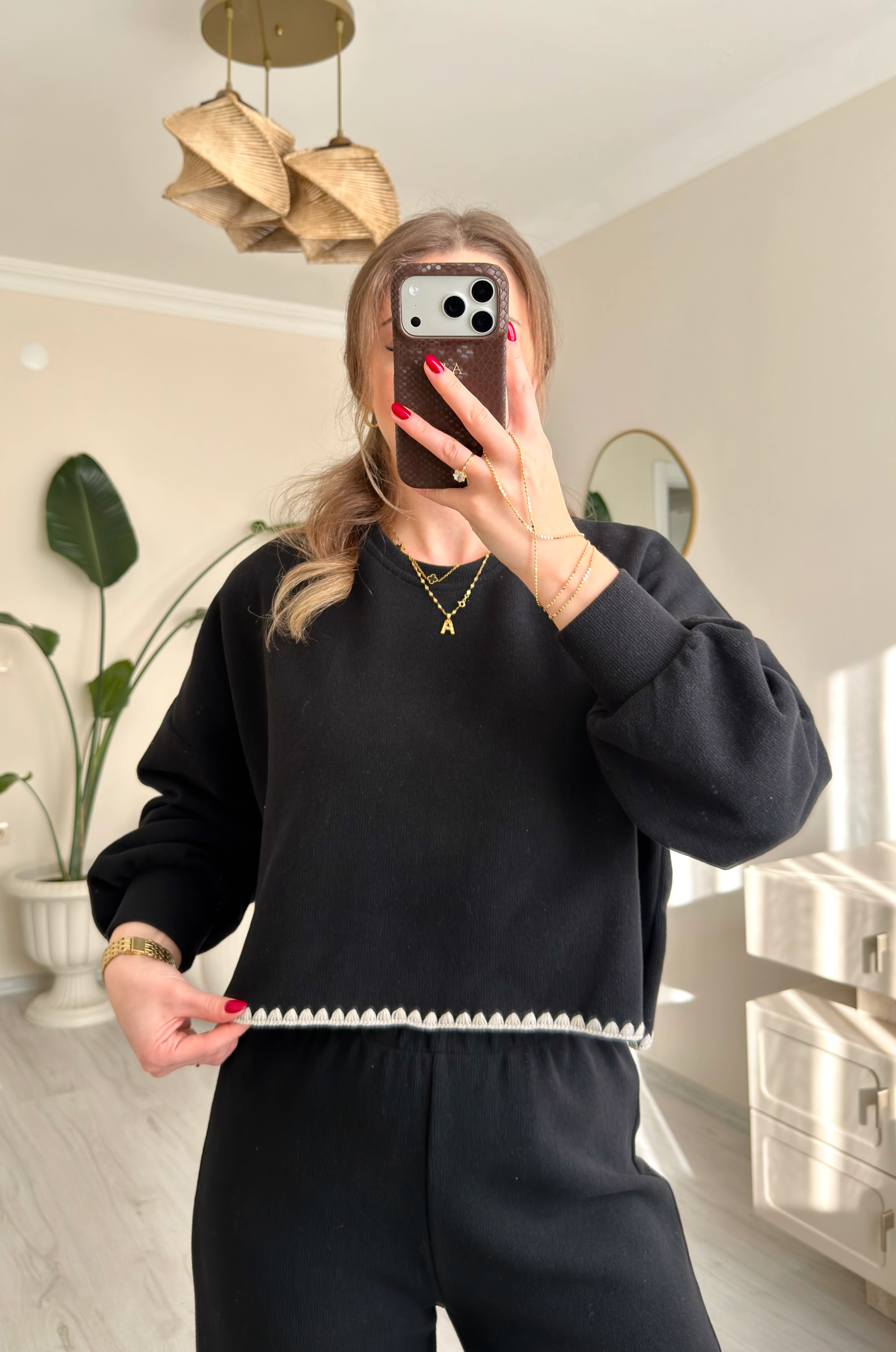 Balon Kol Kroşetalı Selanik Kumaş Takım