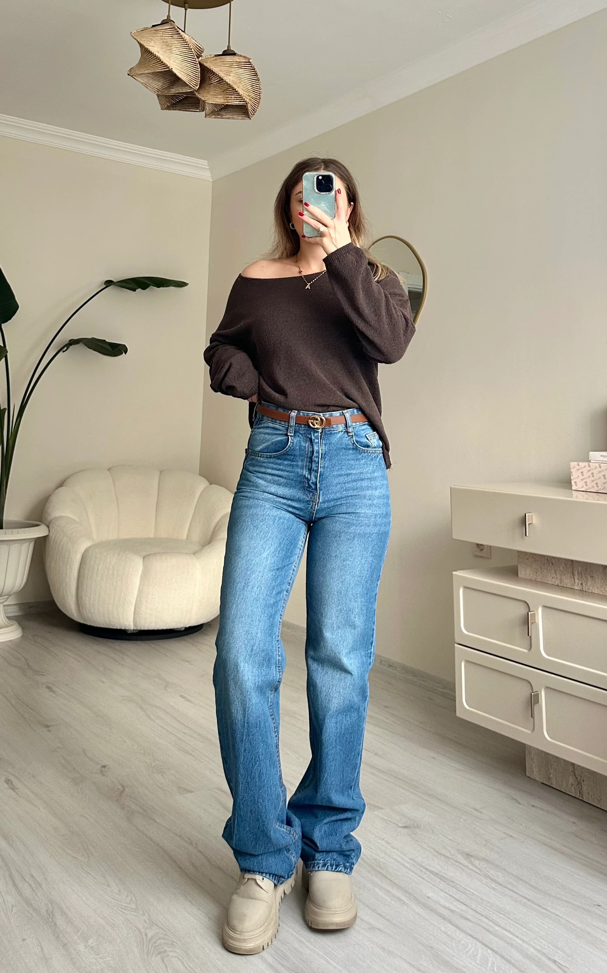 Wide Leg Mavi Yıkamalı Jean