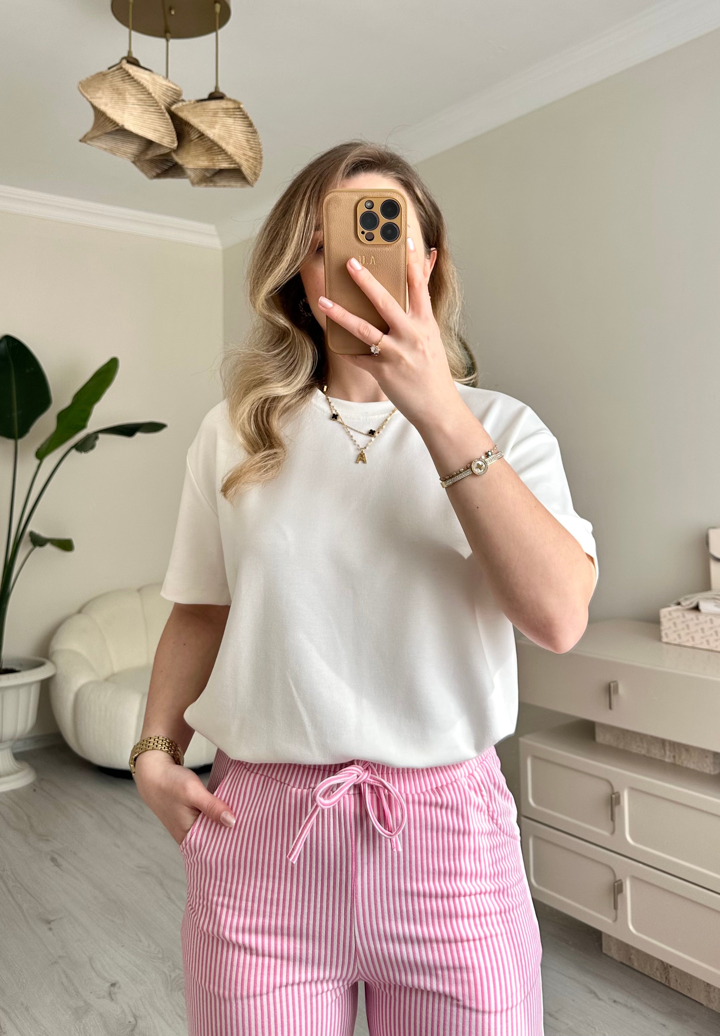 Modal Kumaş Soft Oversize Tişört - Beyaz
