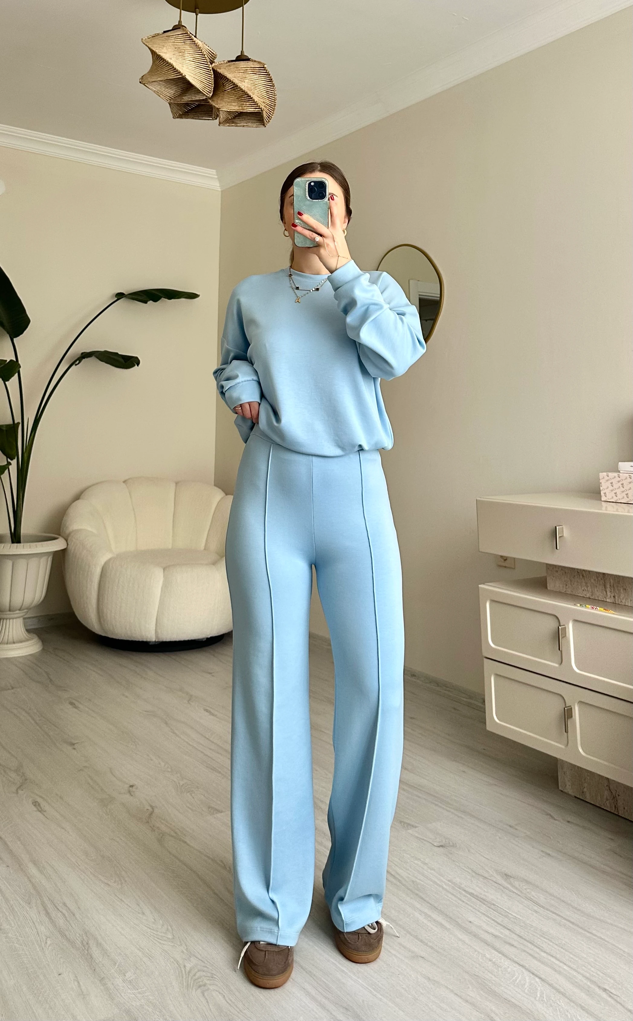 Oys Modal Kumaş Oversize Takım - Bebek Mavisi