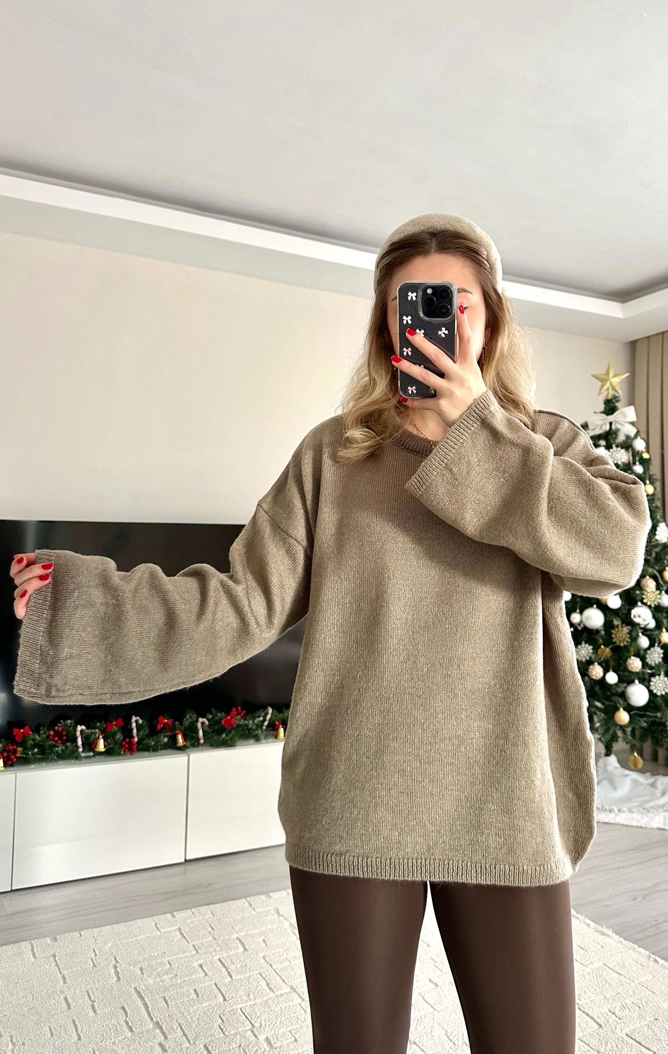 Annabel Oversize Kazak - Kahverengi