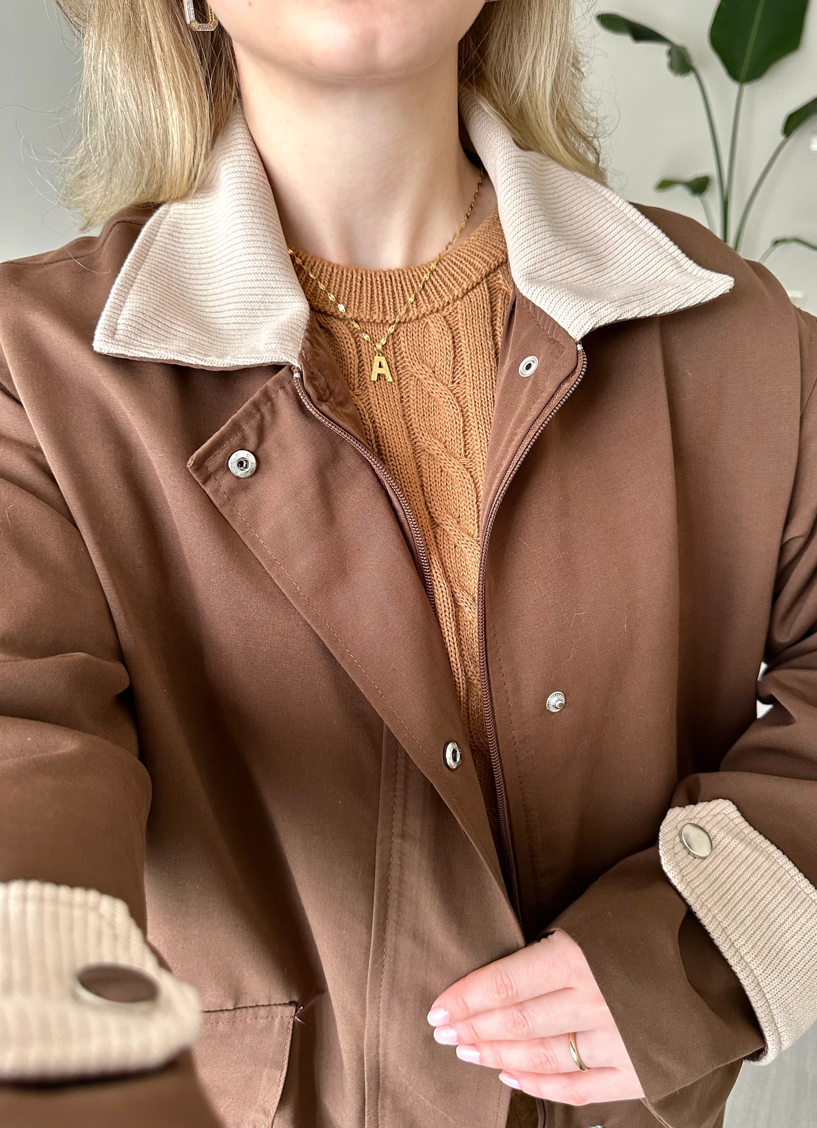 Marka Fitilli Kadife Yaka Trençkot