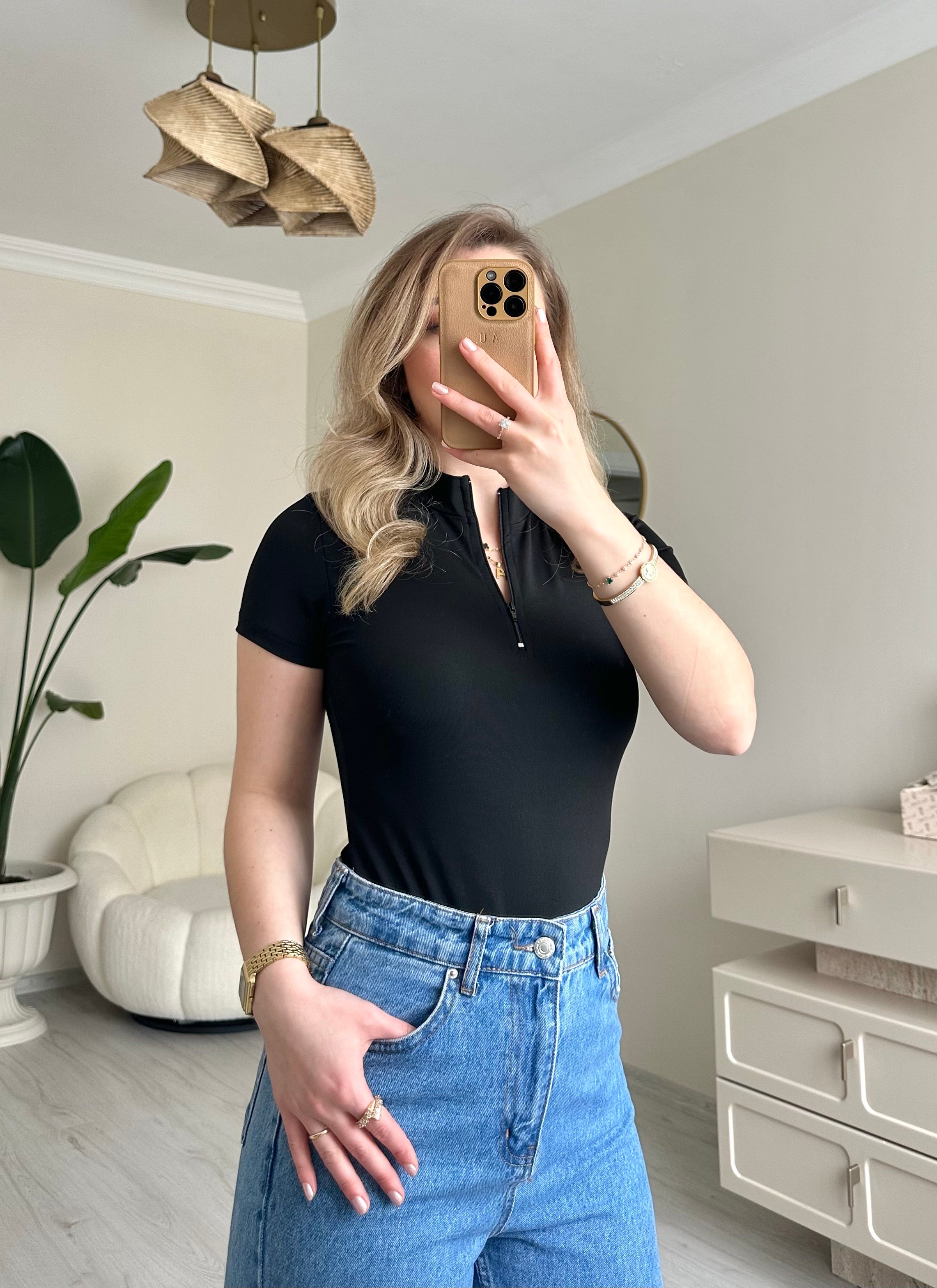 Fermuar Yaka Çıtçıtlı Body