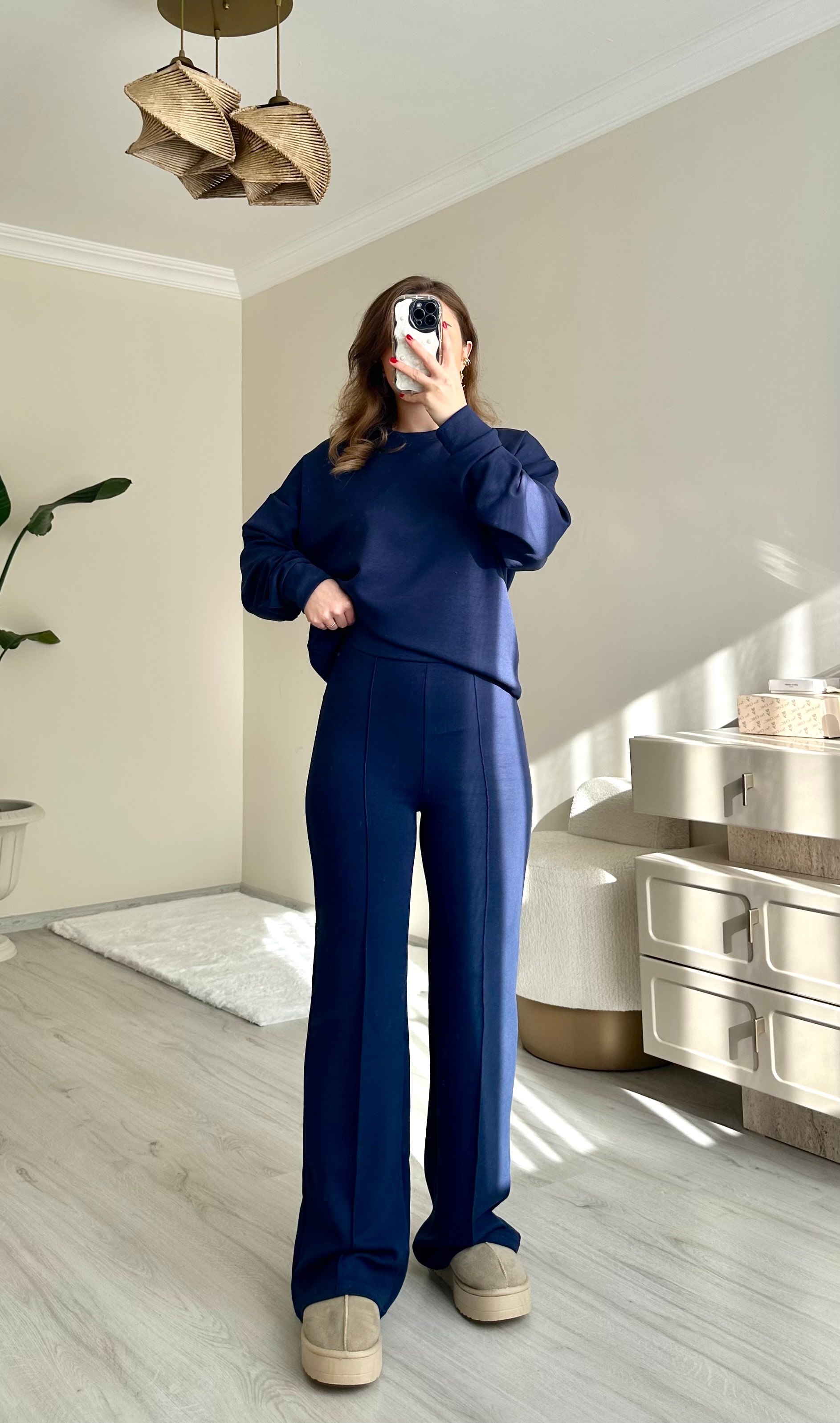 Oys Modal Kumaş Oversize Takım - Lacivert