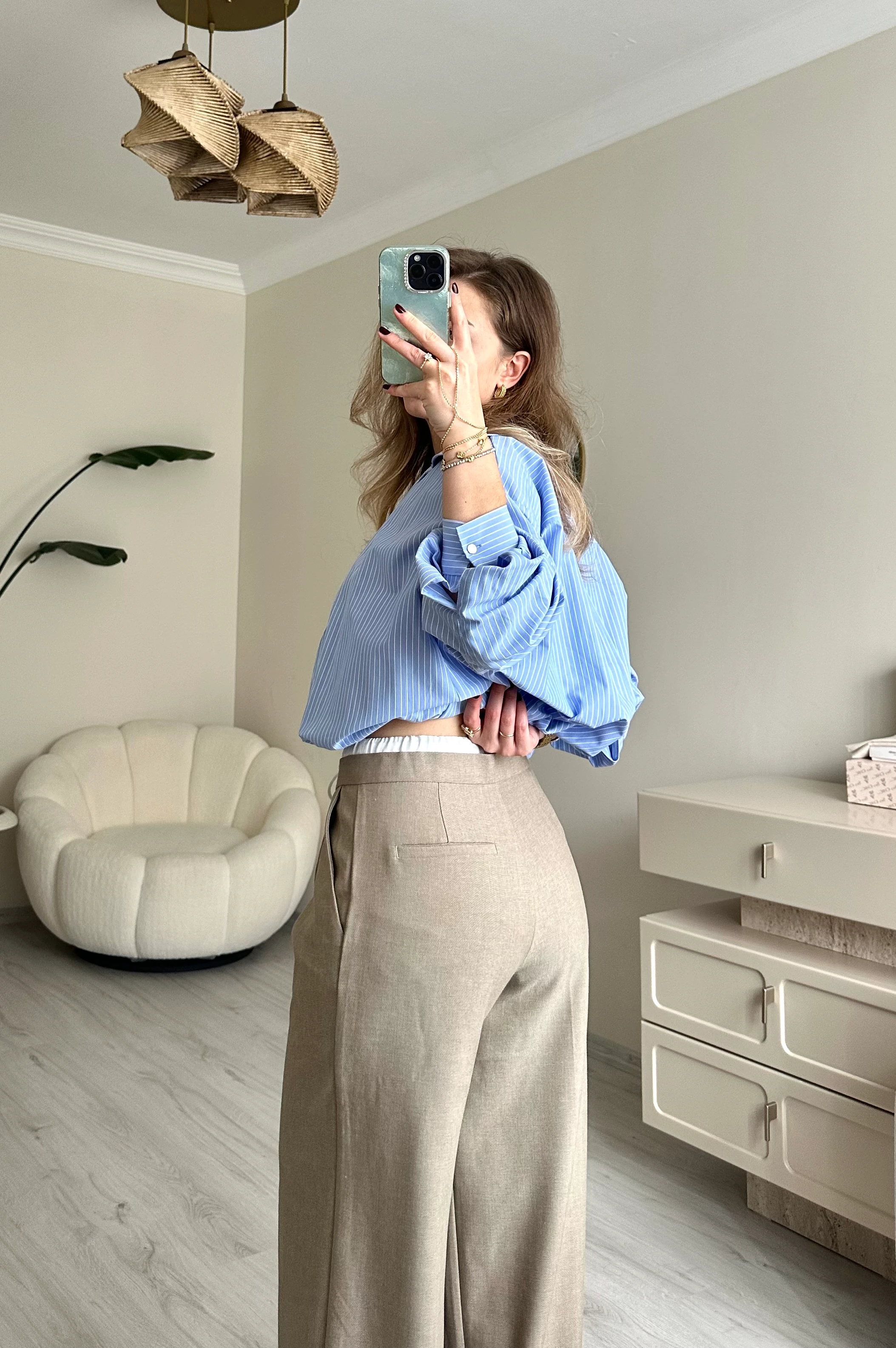 Premium Bel Detay Bağcıklı Palazzo Pantolon