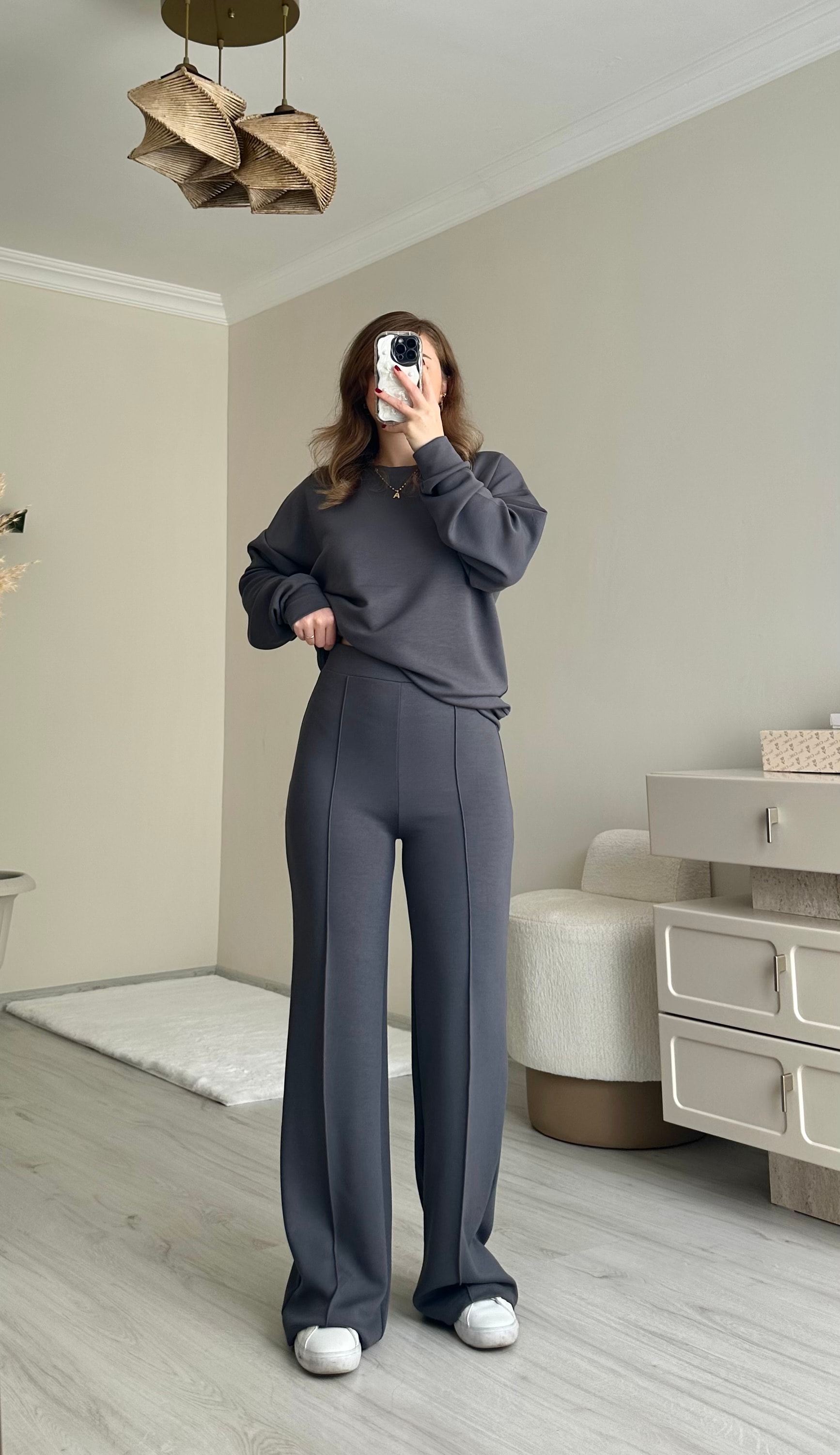 Oys Modal Kumaş Oversize Takım - Antrasit