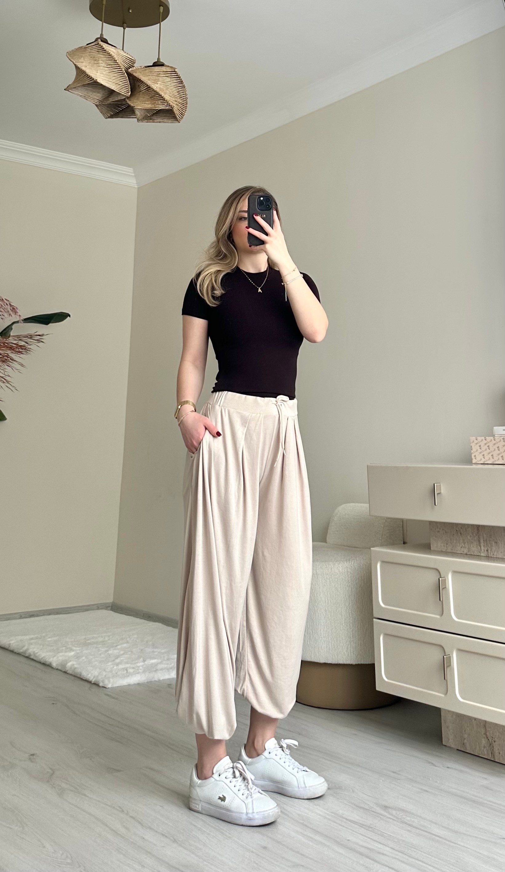 Oys Oversize Modal Krem Şalvar