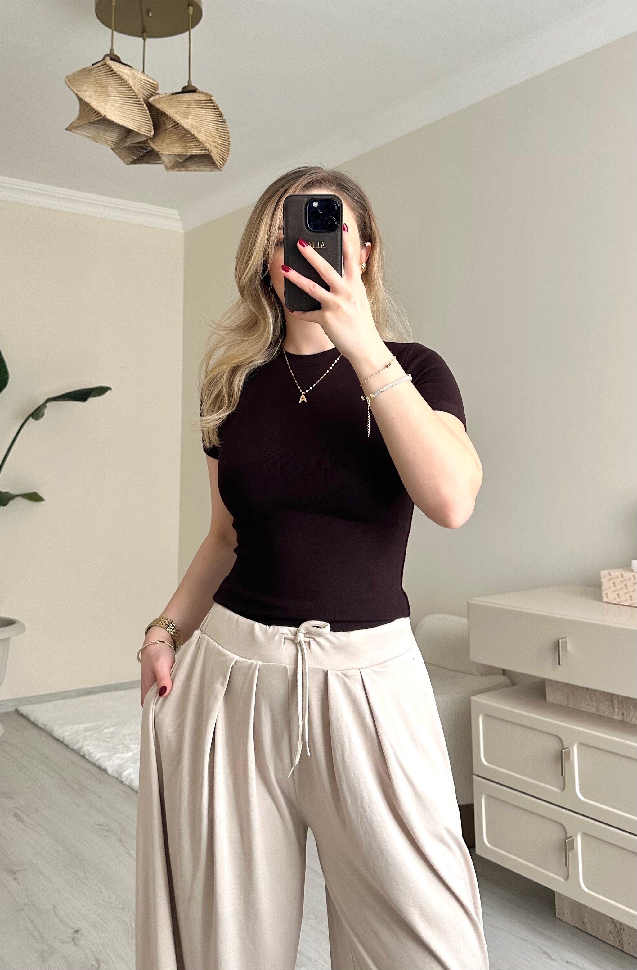 Oys Oversize Modal Krem Şalvar