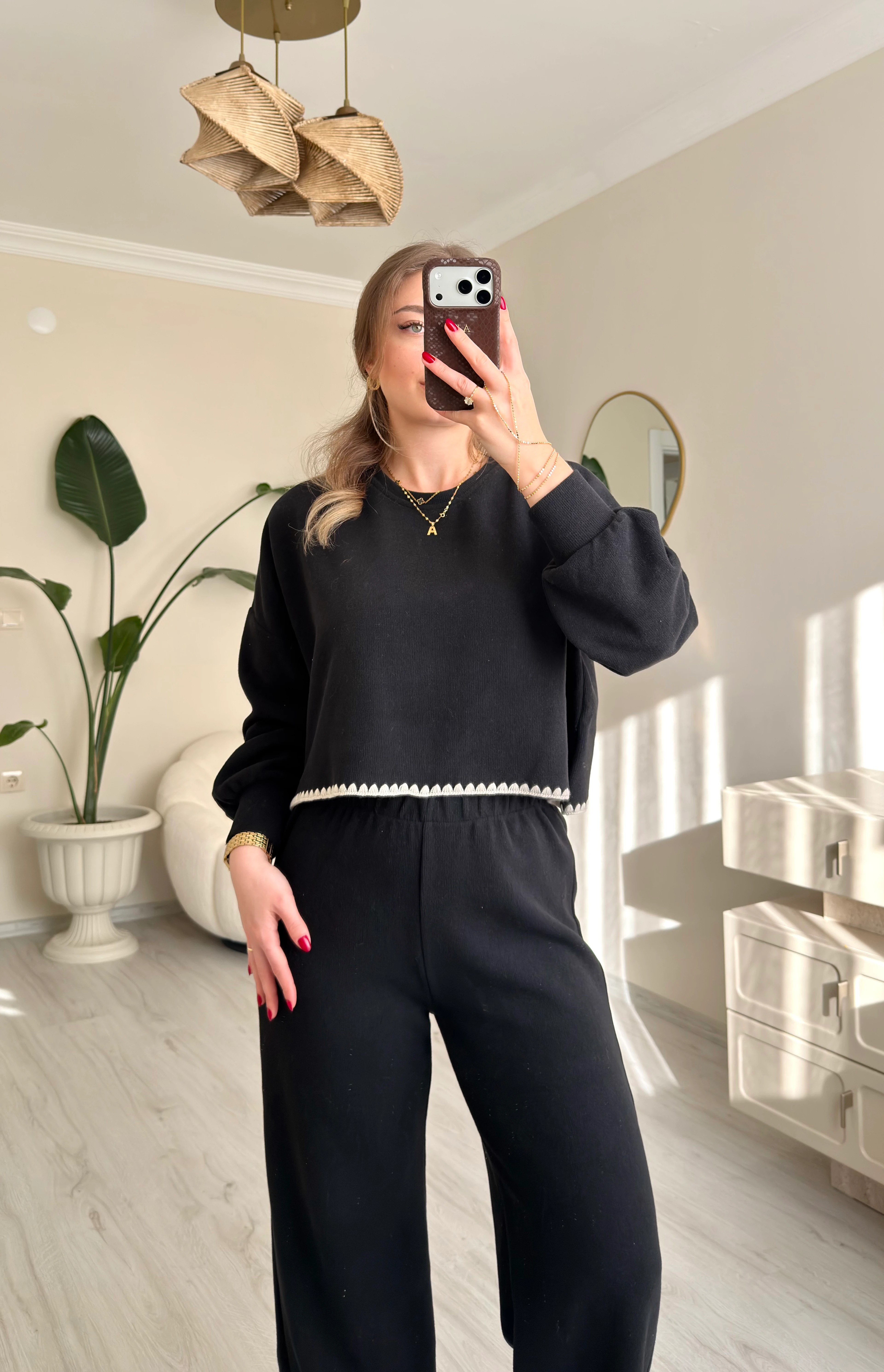 Balon Kol Kroşetalı Selanik Kumaş Takım