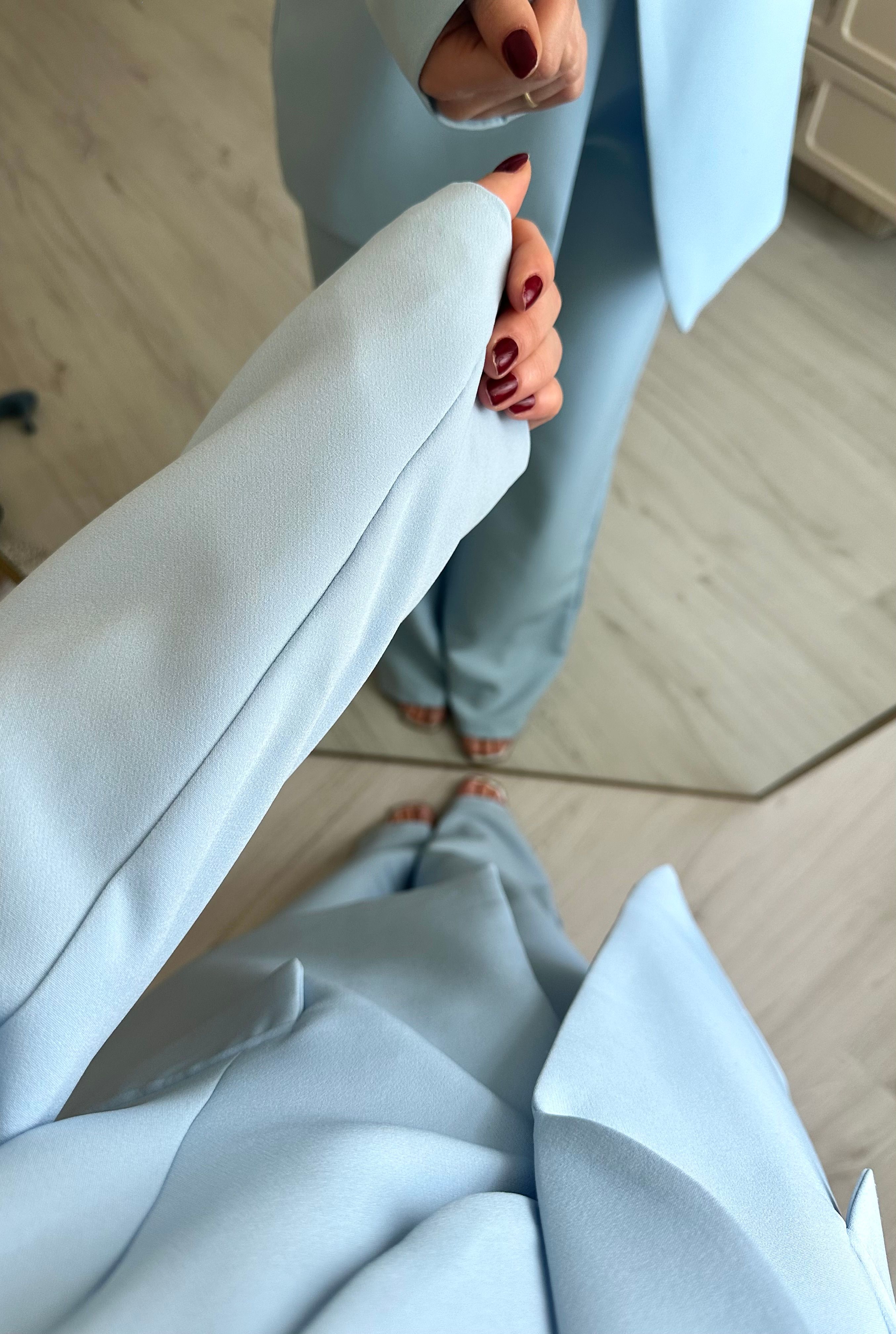 Premium Blazer Ceket Palazzo Pantolon Takım