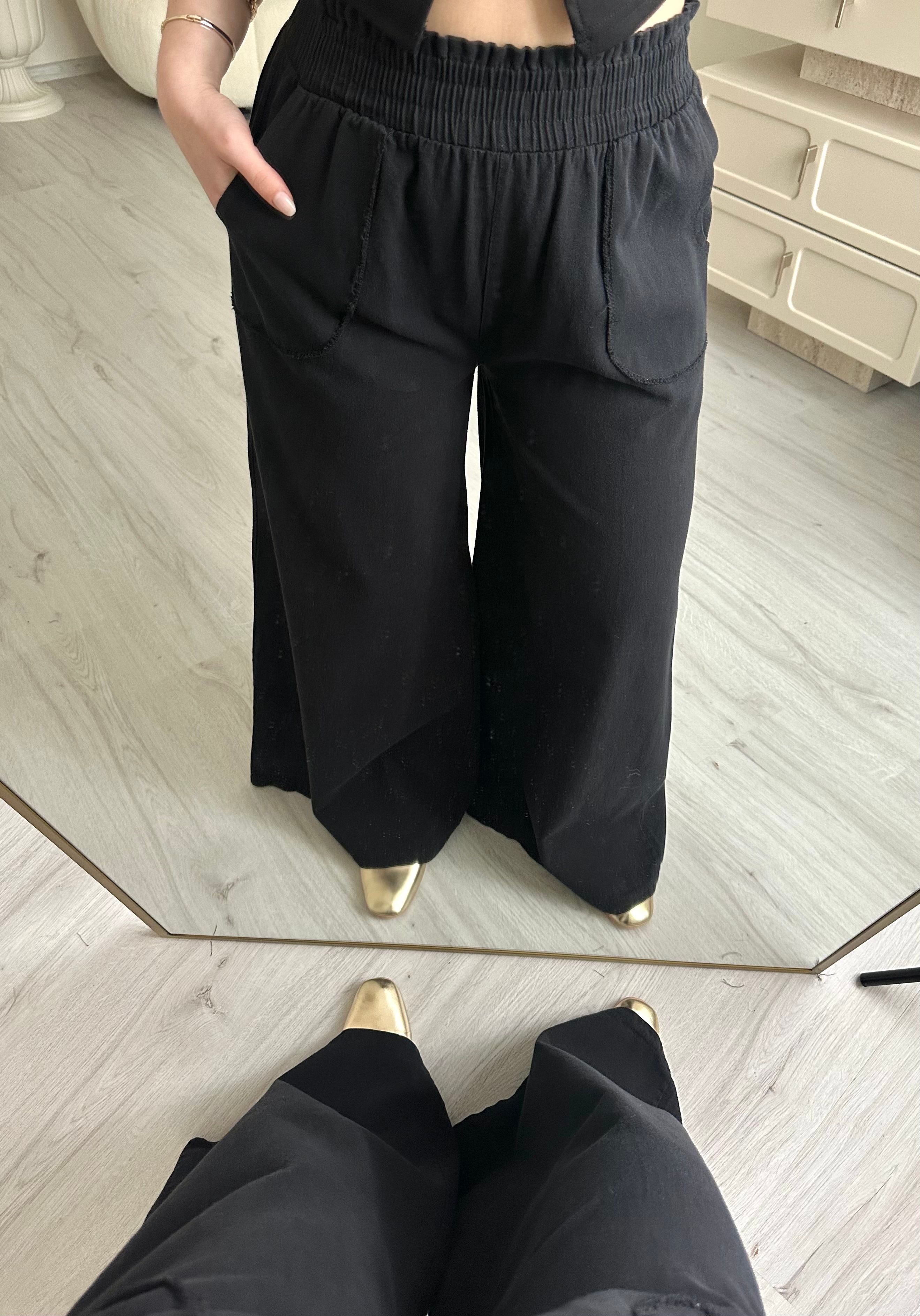 Gabardin Maxi Bol Paça Pantolon