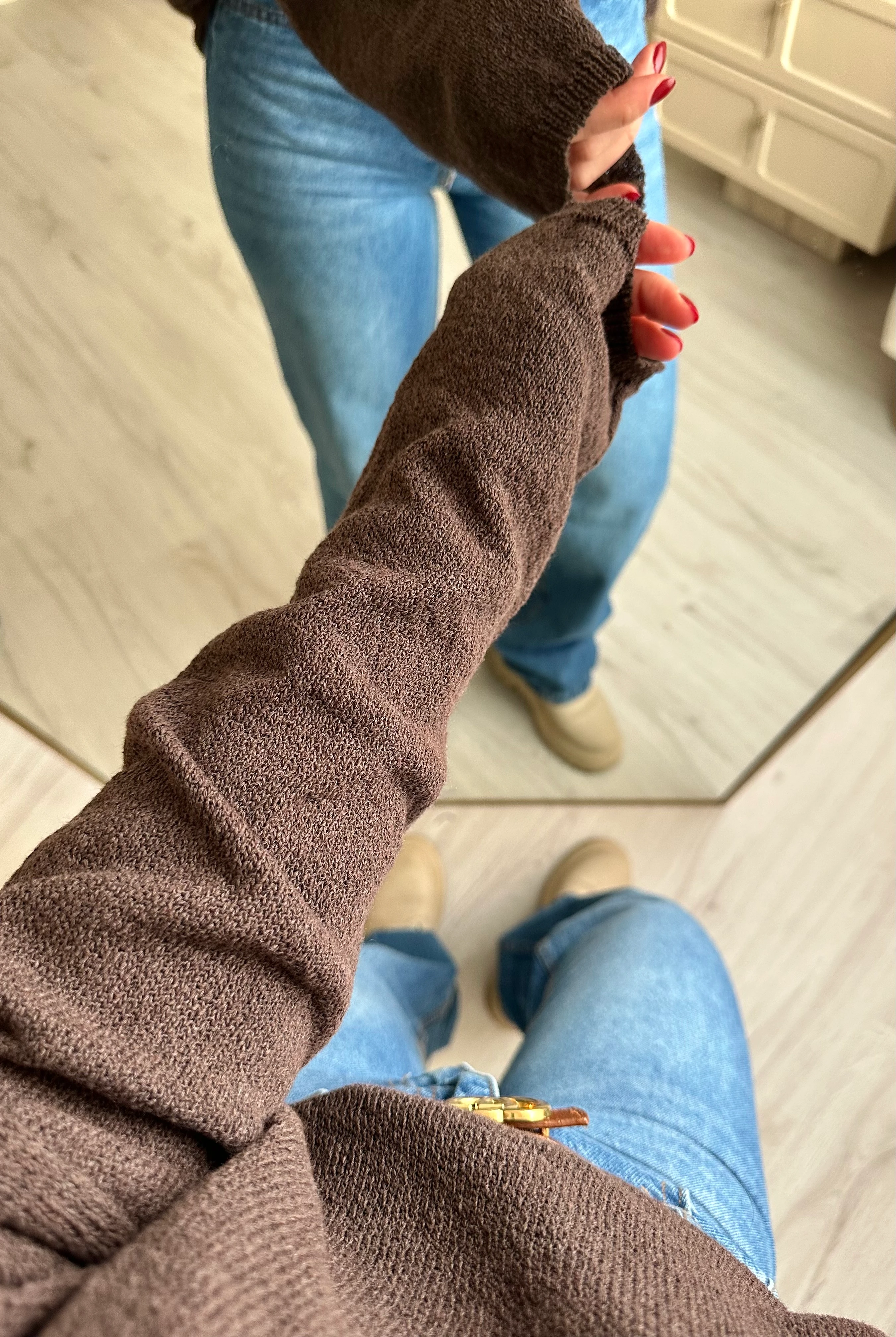 Kayık Yaka Basic Oversize Kazak