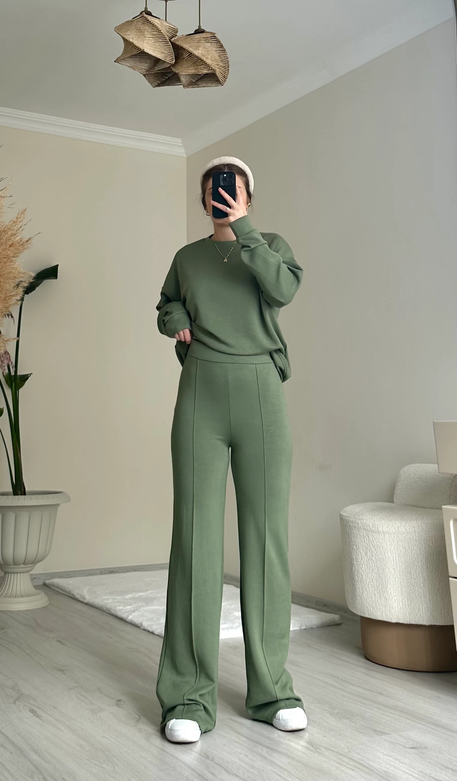 Oys Modal Kumaş Oversize Takım - Haki