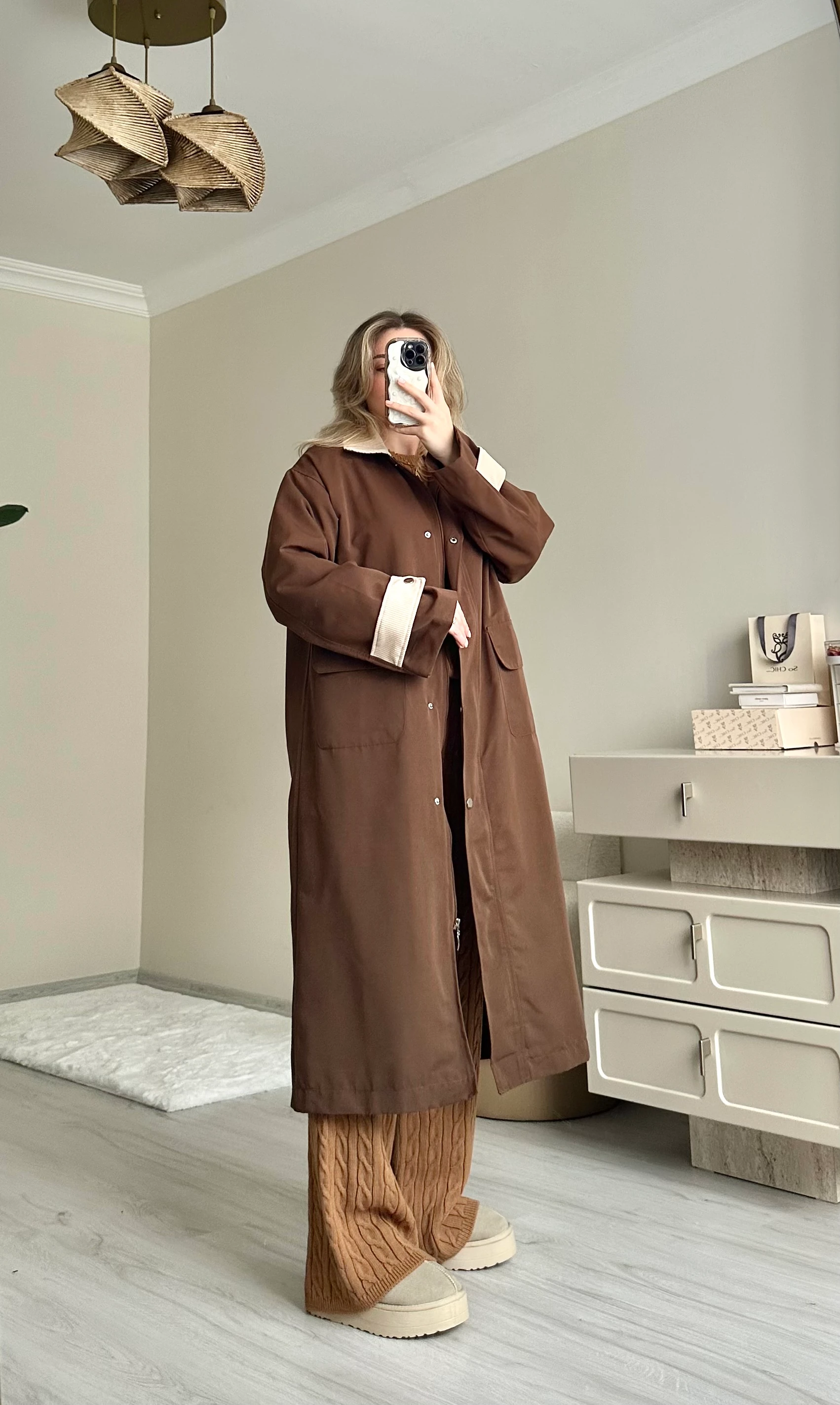 Marka Fitilli Kadife Yaka Trençkot