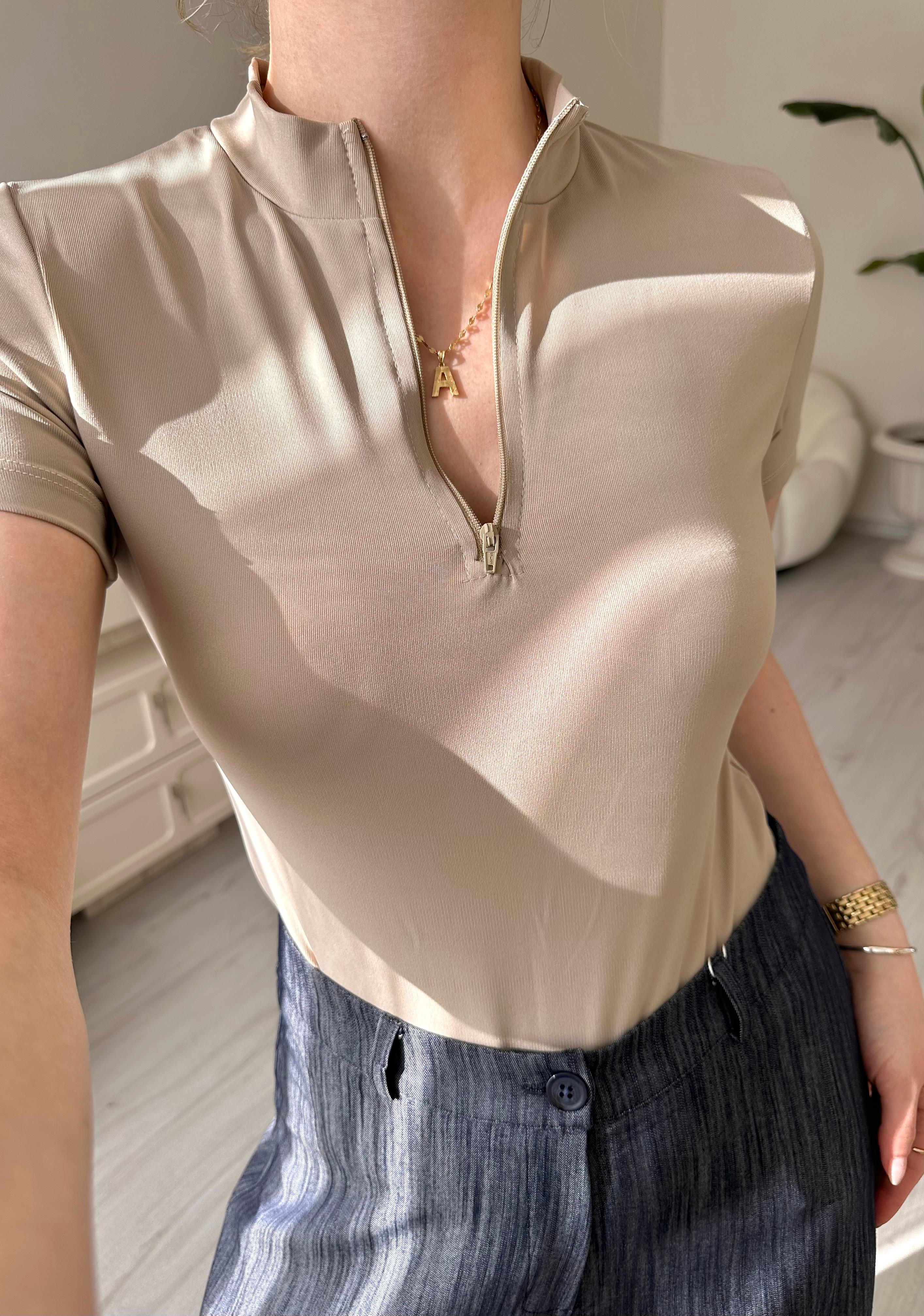Fermuar Yaka Çıtçıtlı Body