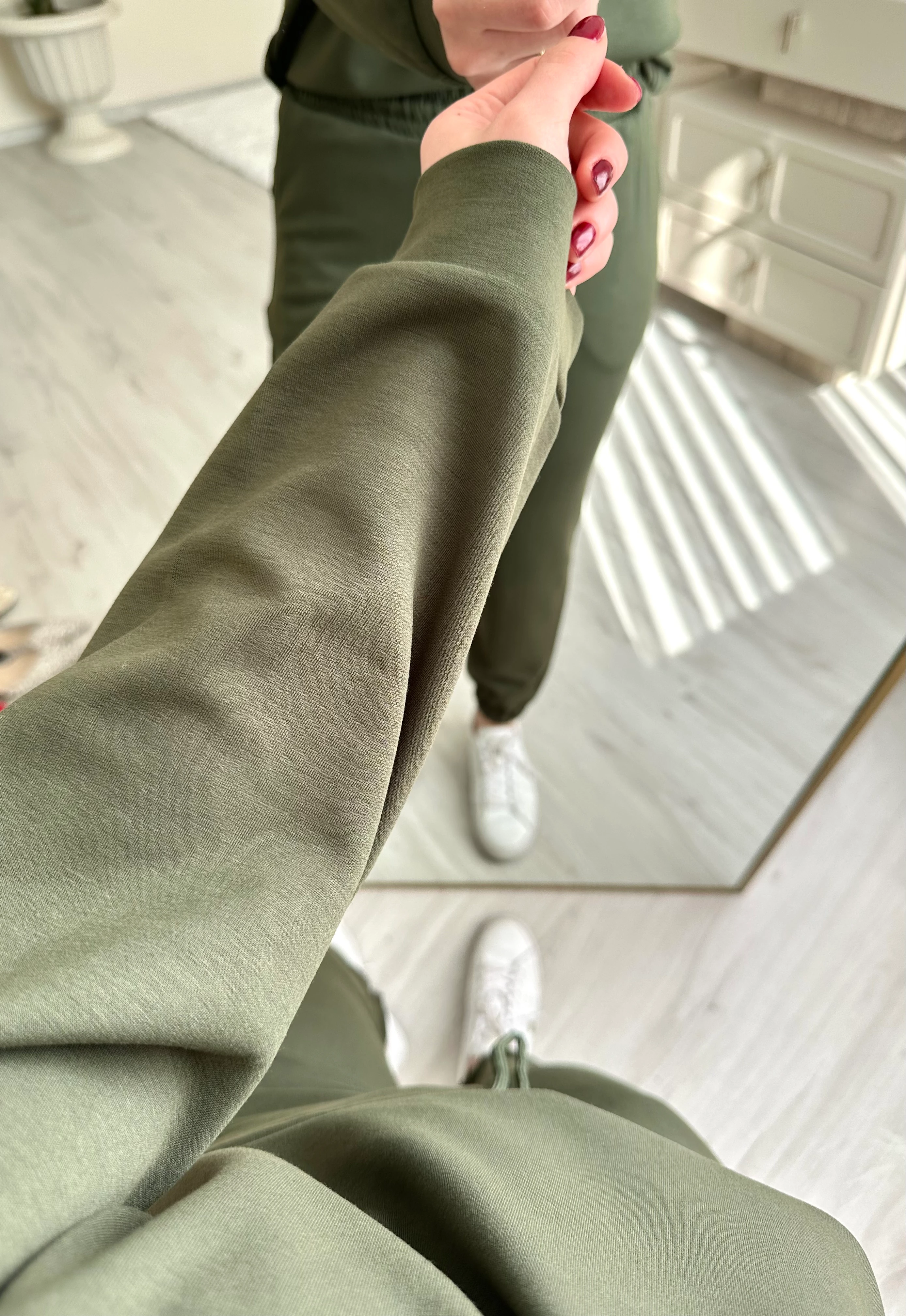 Modal Kumaş Oversize Haki Sweat