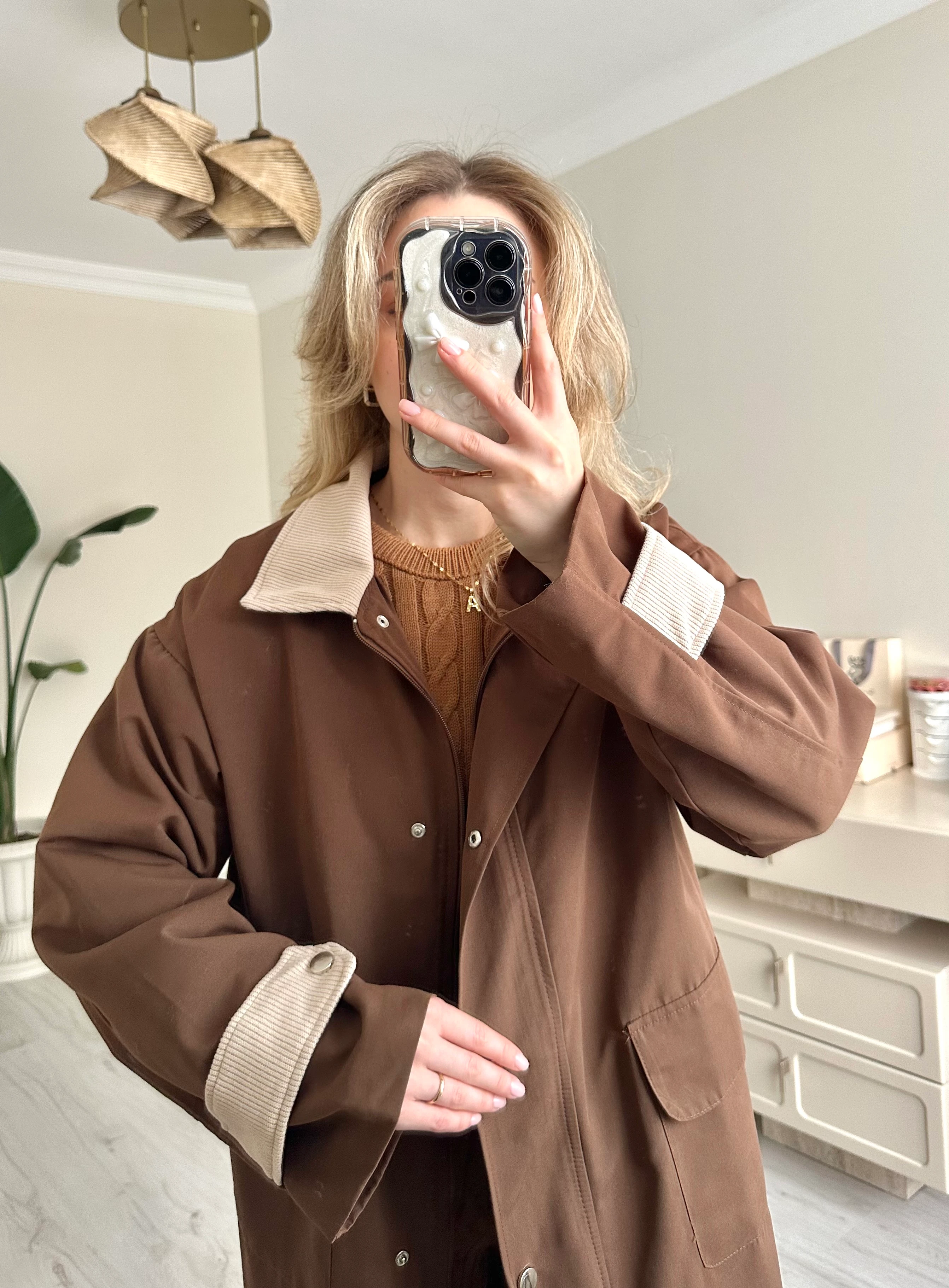 Marka Fitilli Kadife Yaka Trençkot