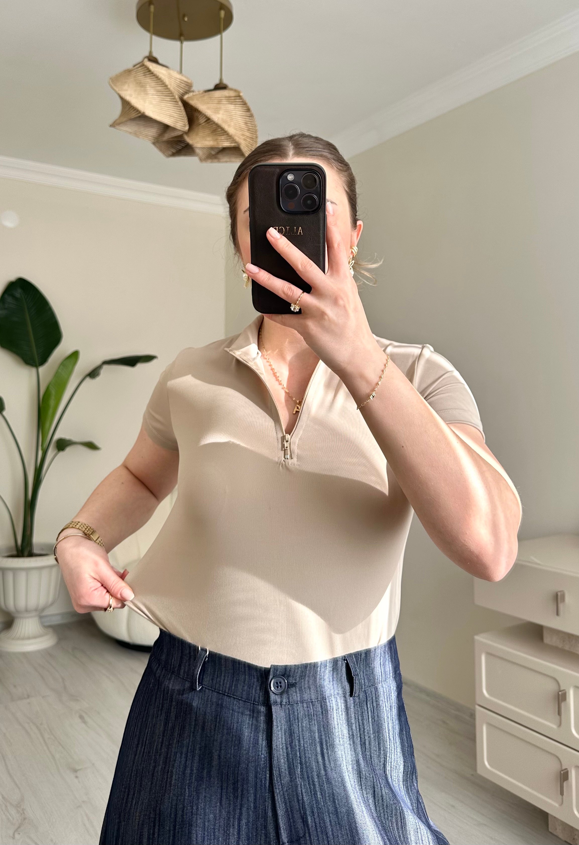 Fermuar Yaka Çıtçıtlı Body